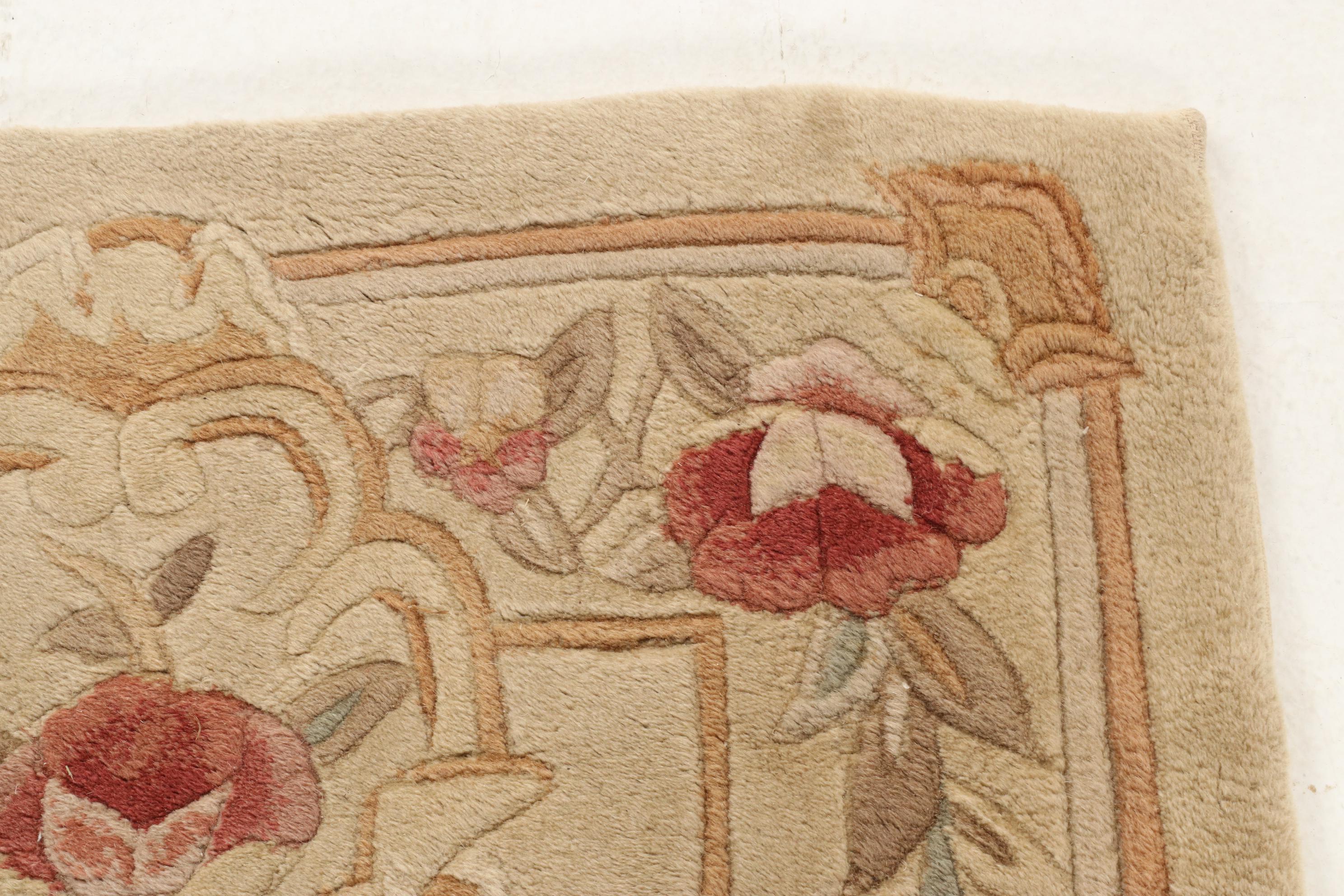 2'5 x 7'1 Hand-Tufted Sino-French Aubusson Carpet Runner