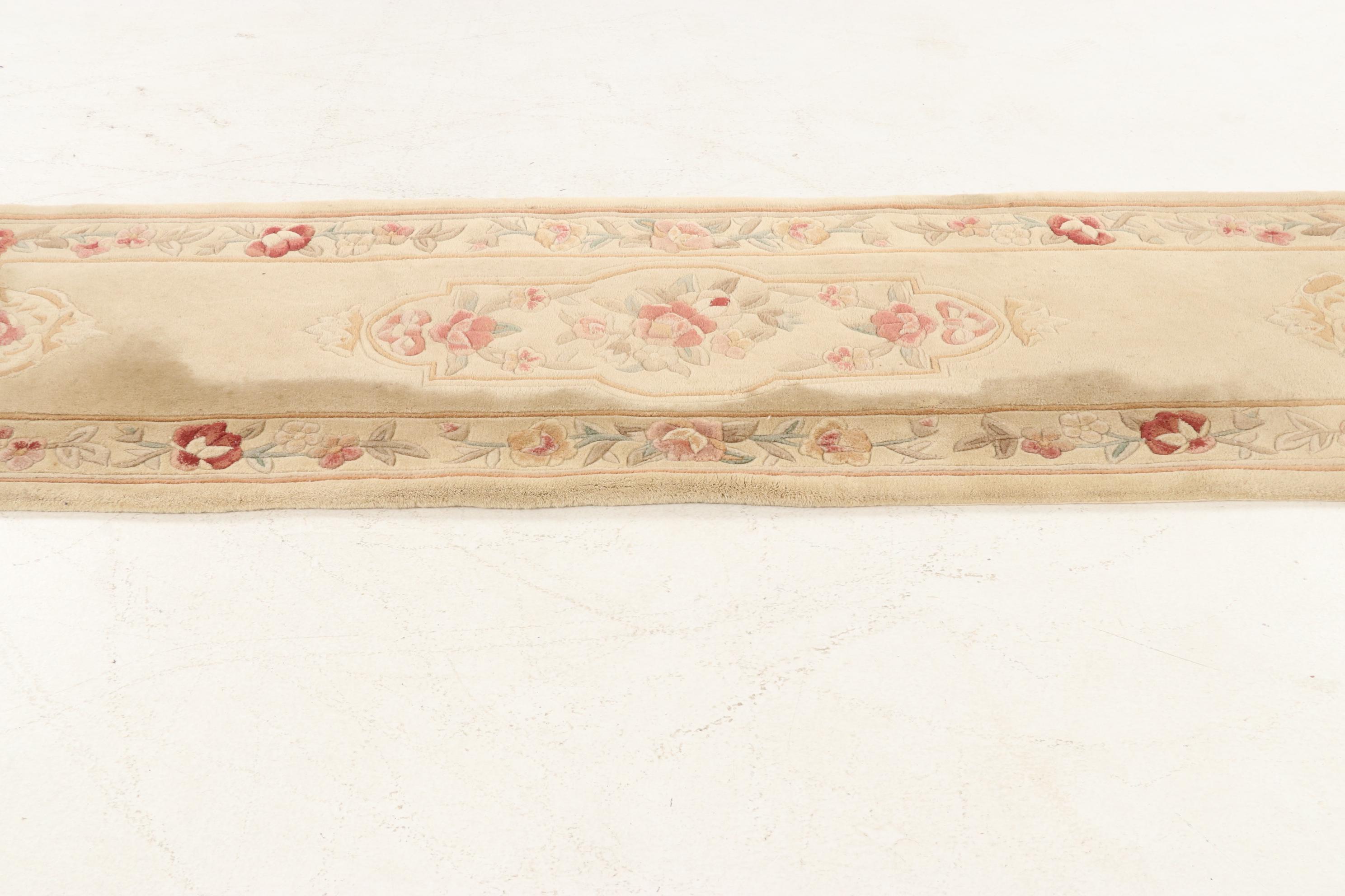 2'5 x 7'1 Hand-Tufted Sino-French Aubusson Carpet Runner