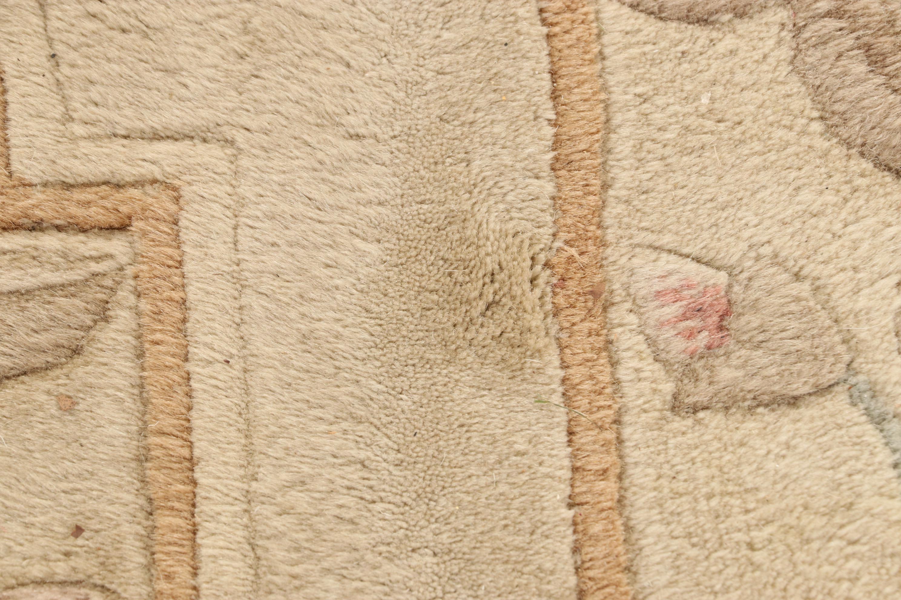 2'5 x 7'1 Hand-Tufted Sino-French Aubusson Carpet Runner