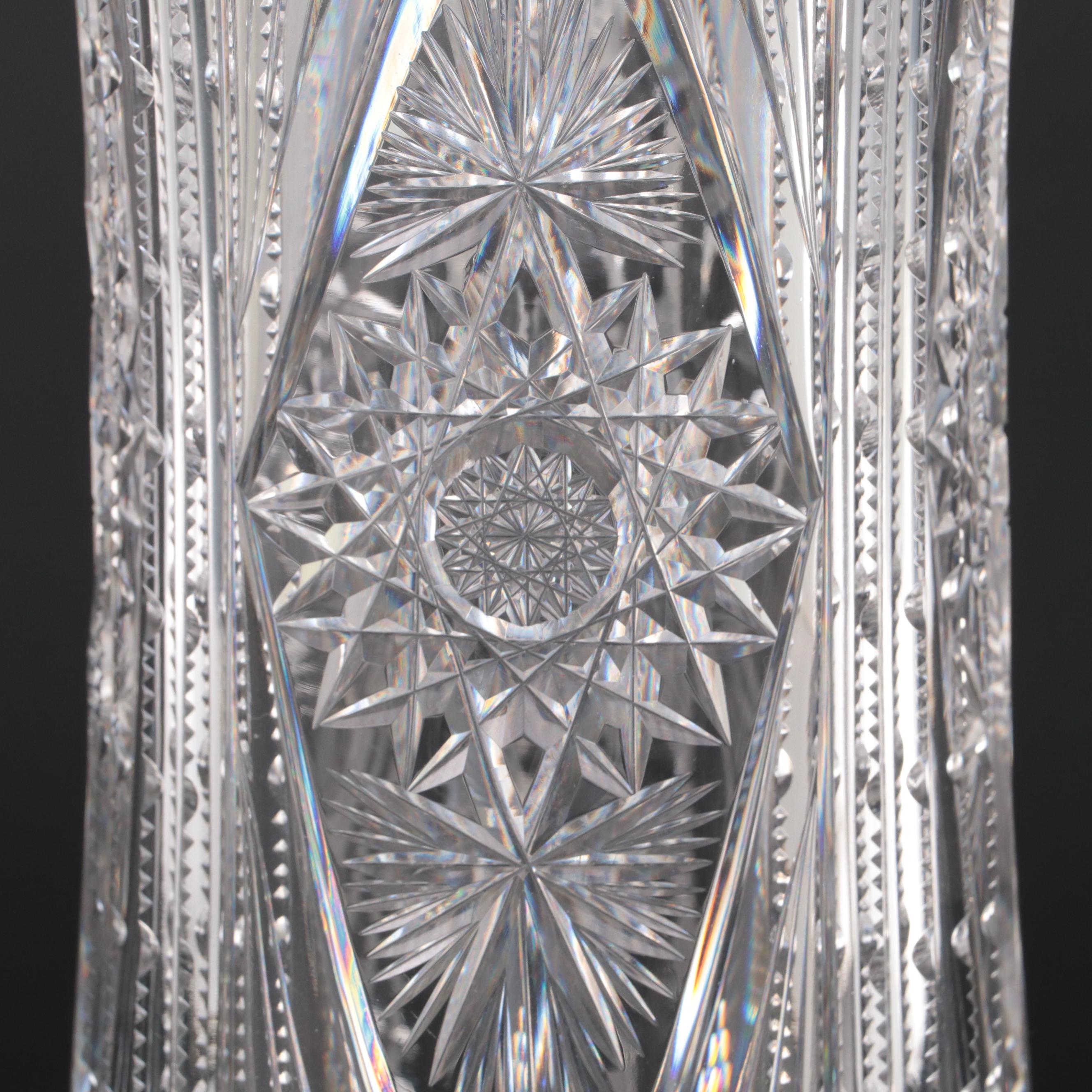 Libbey American Brilliant Cut Glass Sleeve Vase, 1896-1906