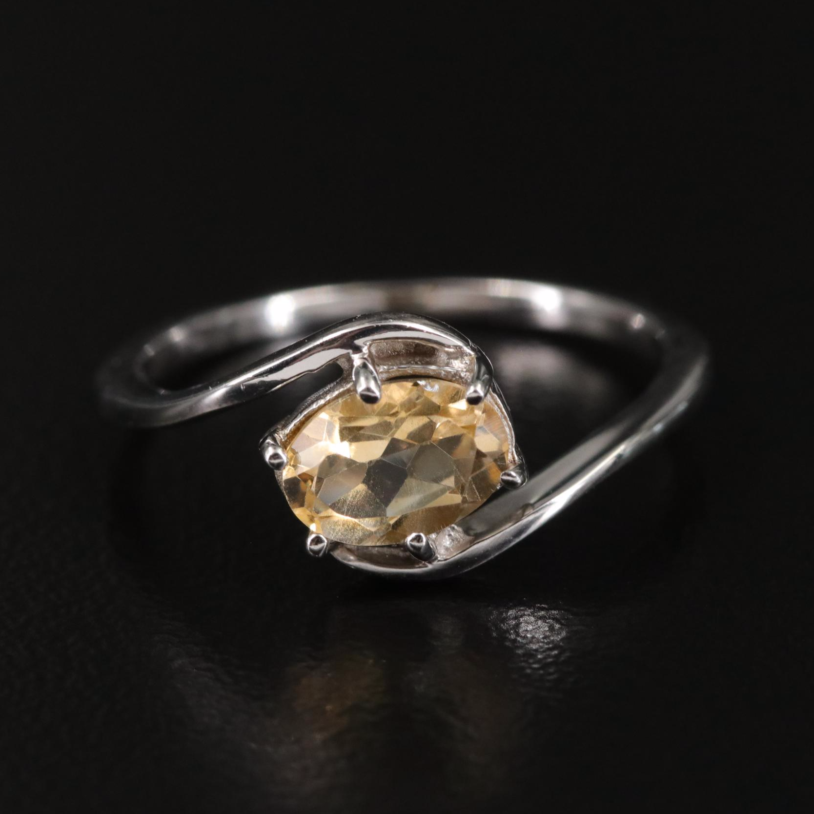 Sterling Citrine Bypass Ring