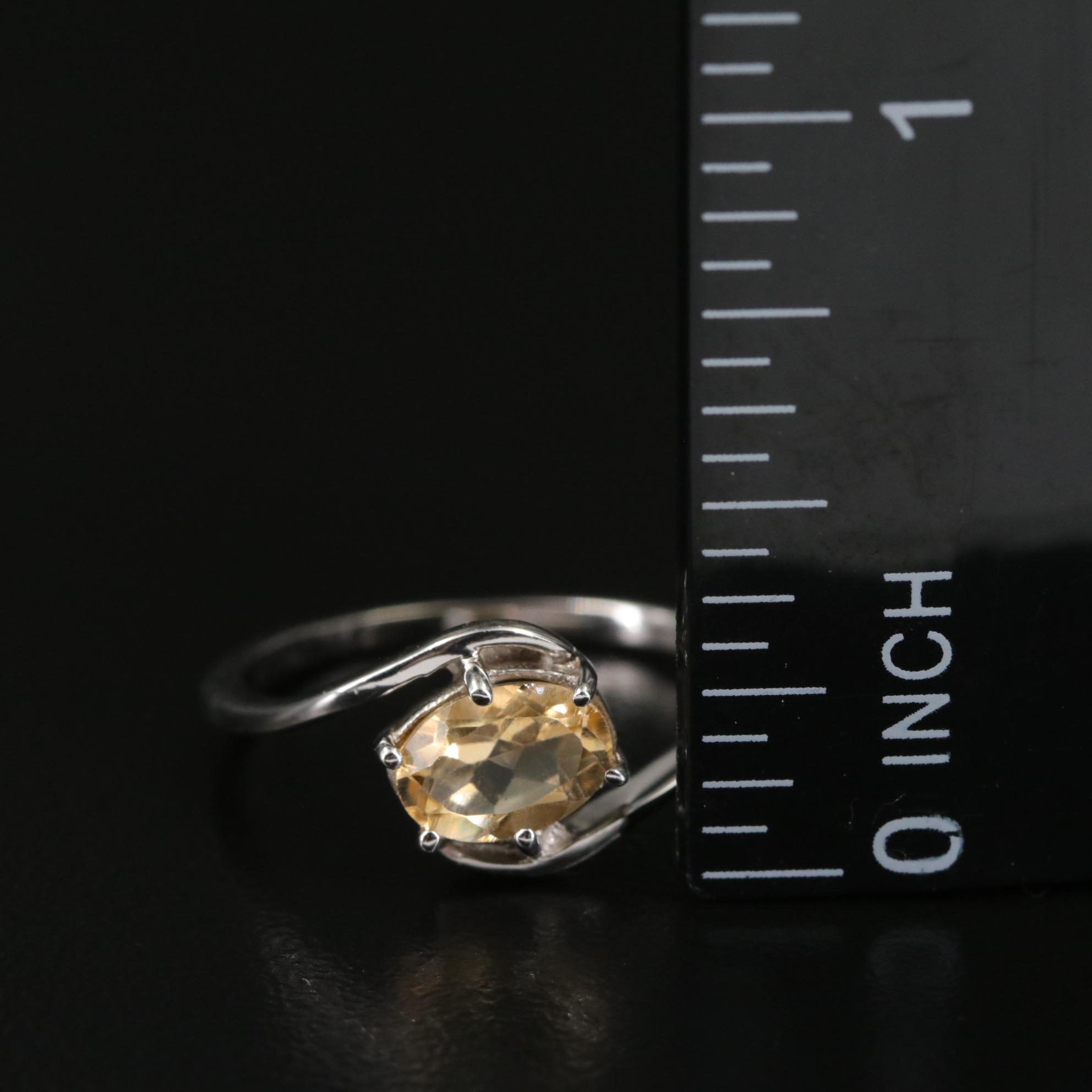 Sterling Citrine Bypass Ring