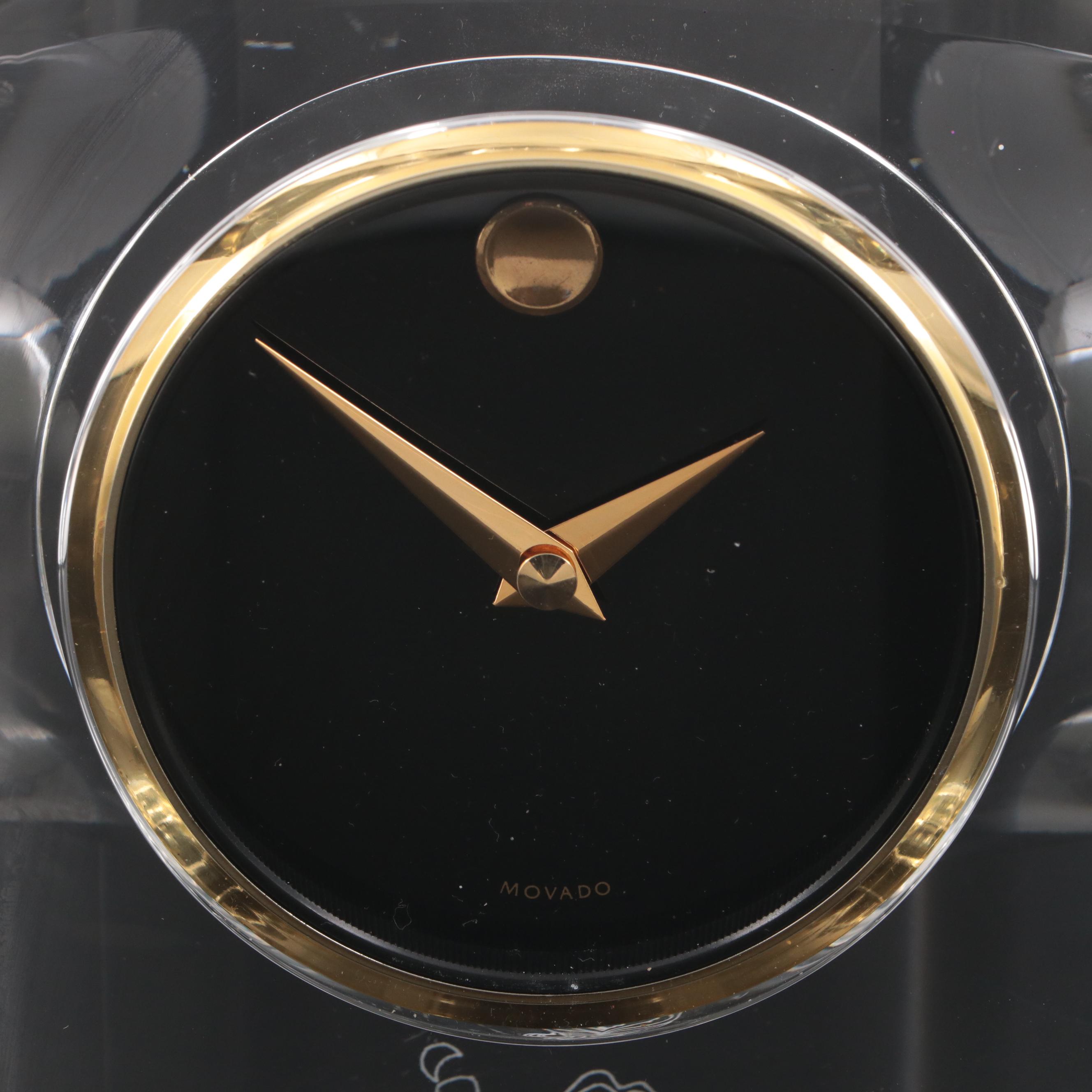 Movado Crystal Elliptical Desk Clock