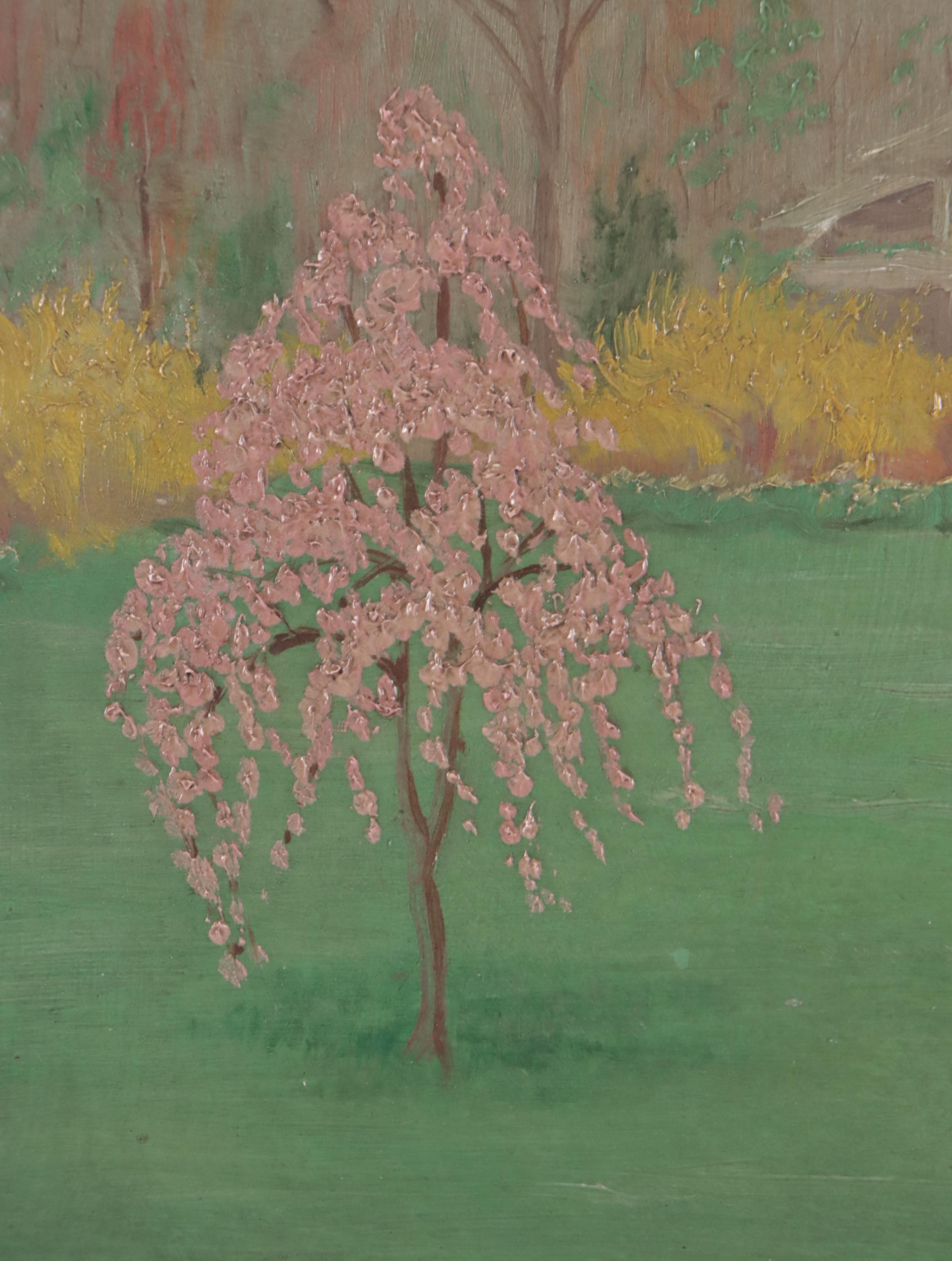 Landscape Oil Painting of Figures in Exterior Scene