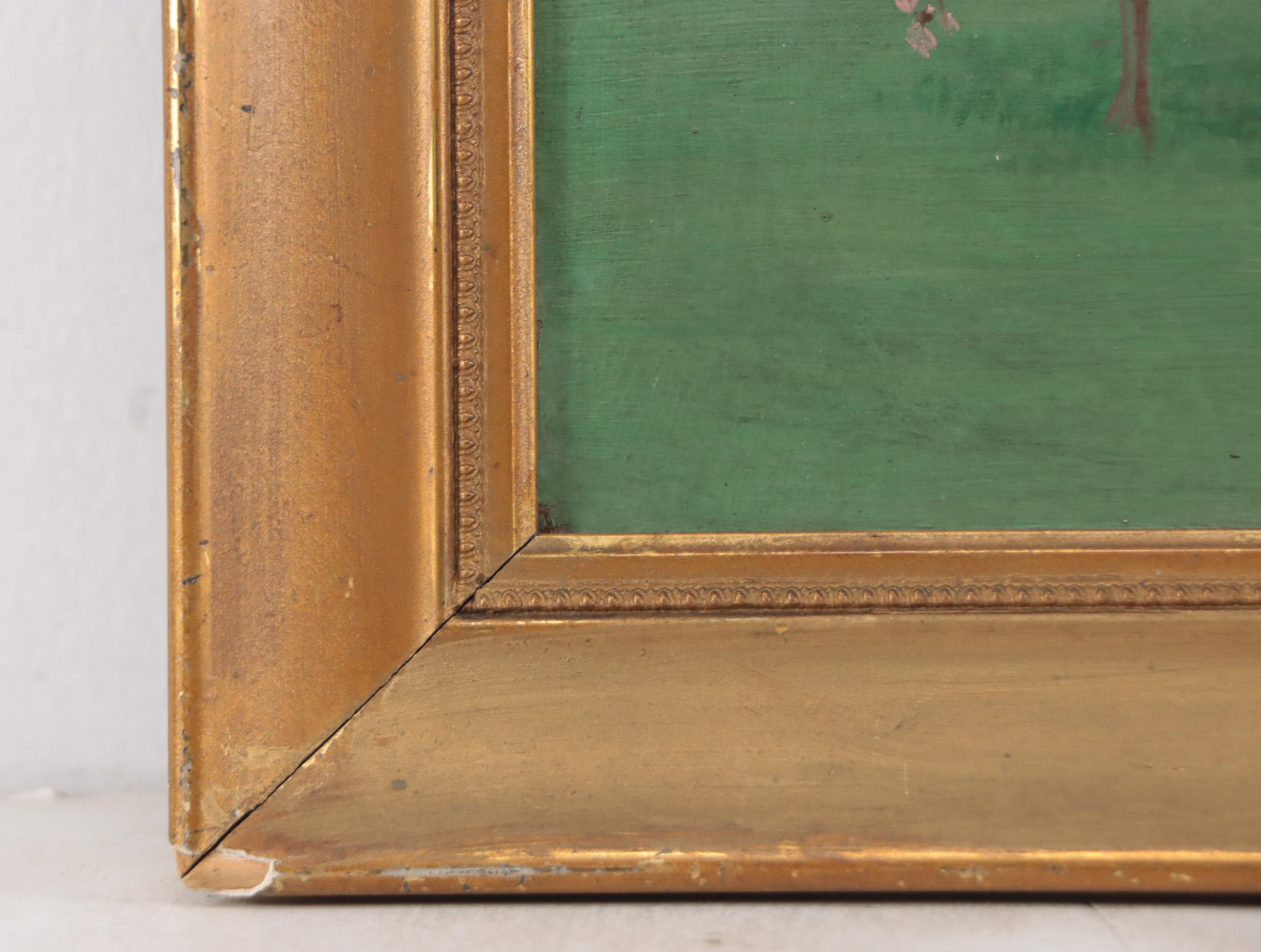 Landscape Oil Painting of Figures in Exterior Scene