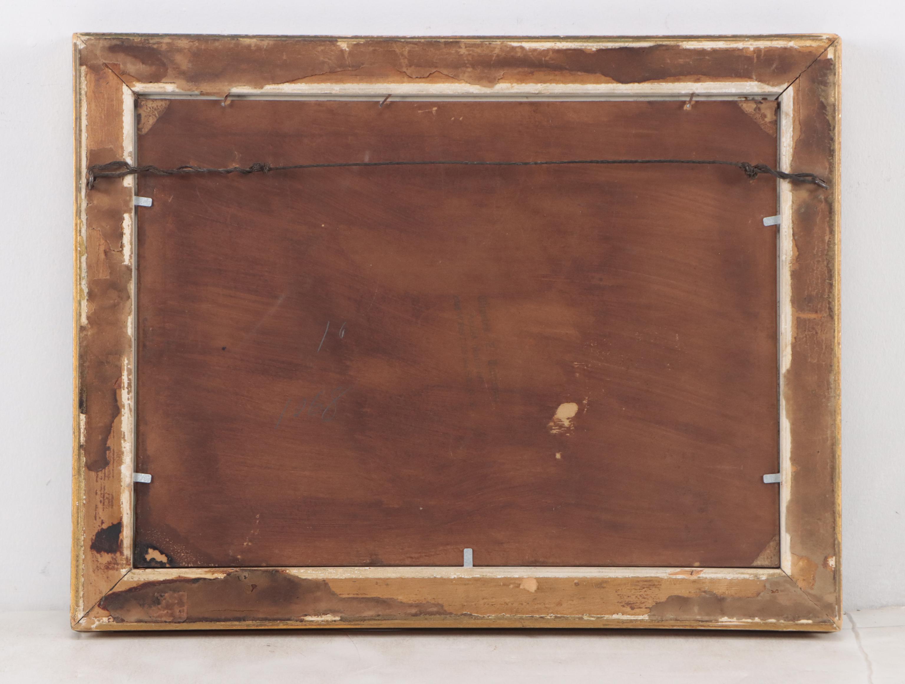 Landscape Oil Painting of Figures in Exterior Scene