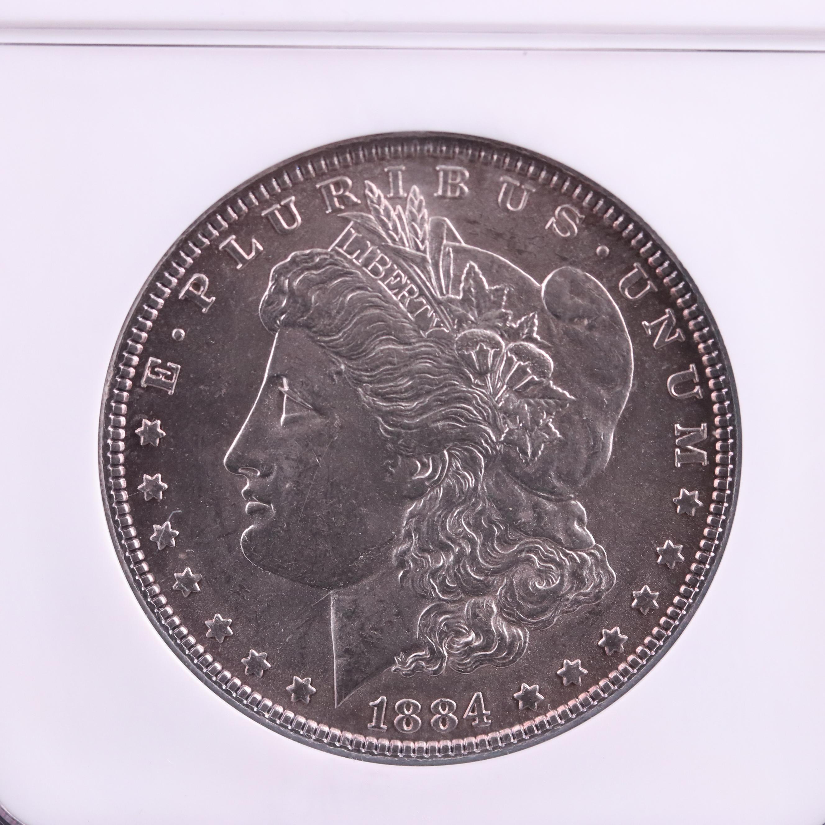 NGC MS62 Vam-2A  "E" Clash 1884 Morgan Silver Dollar