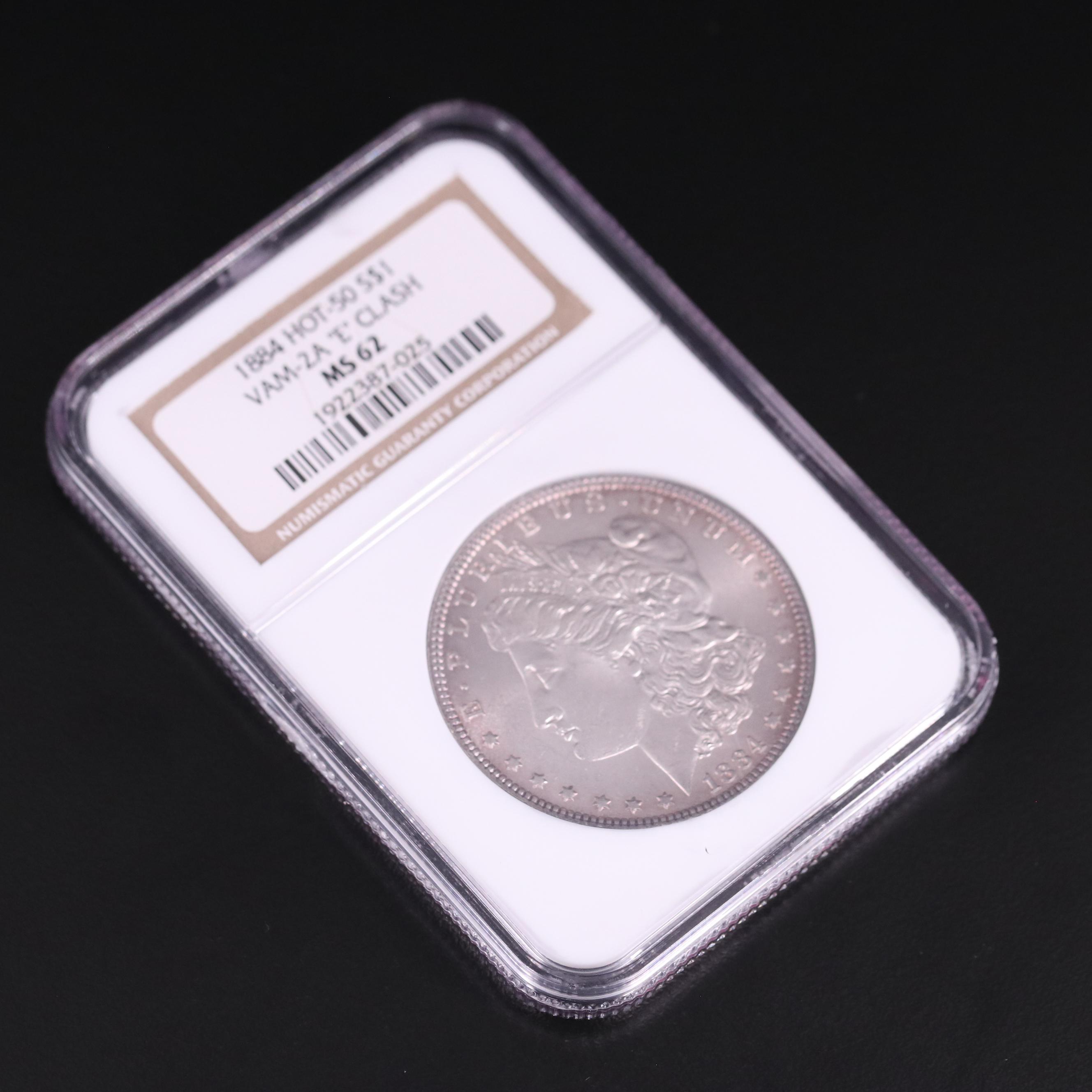 NGC MS62 Vam-2A  "E" Clash 1884 Morgan Silver Dollar
