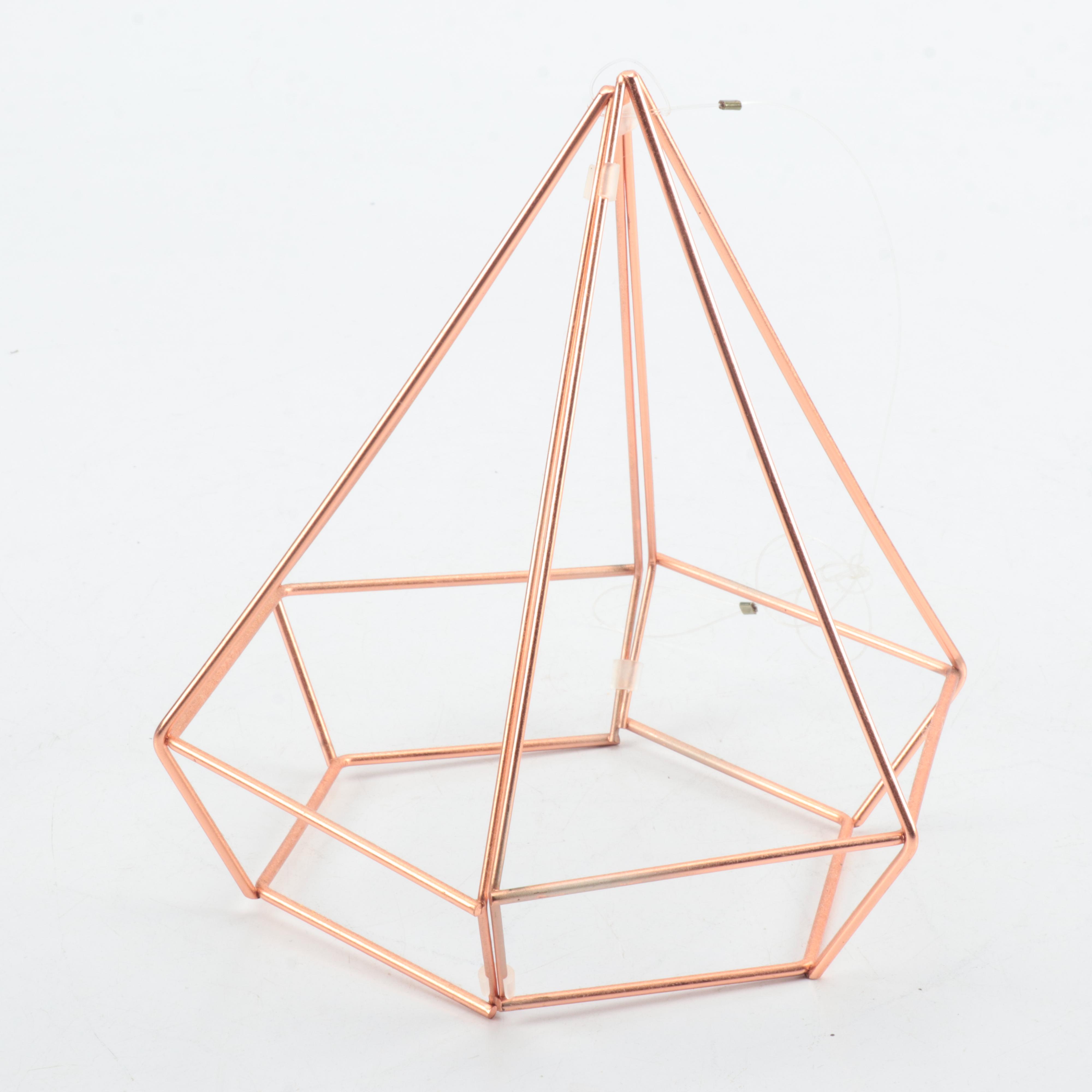 Metal Polygons with Brass Hexagonal Wall Décor