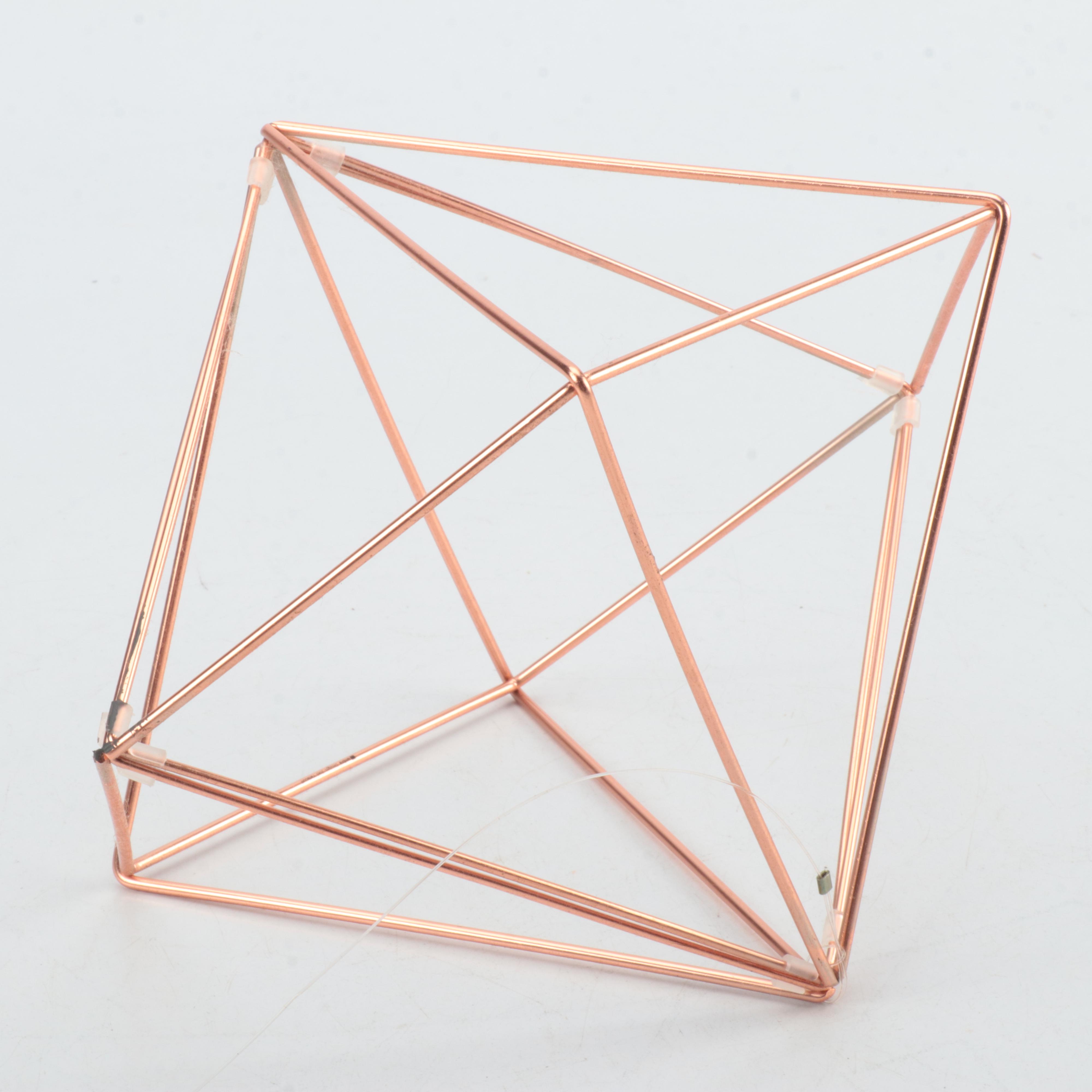 Metal Polygons with Brass Hexagonal Wall Décor