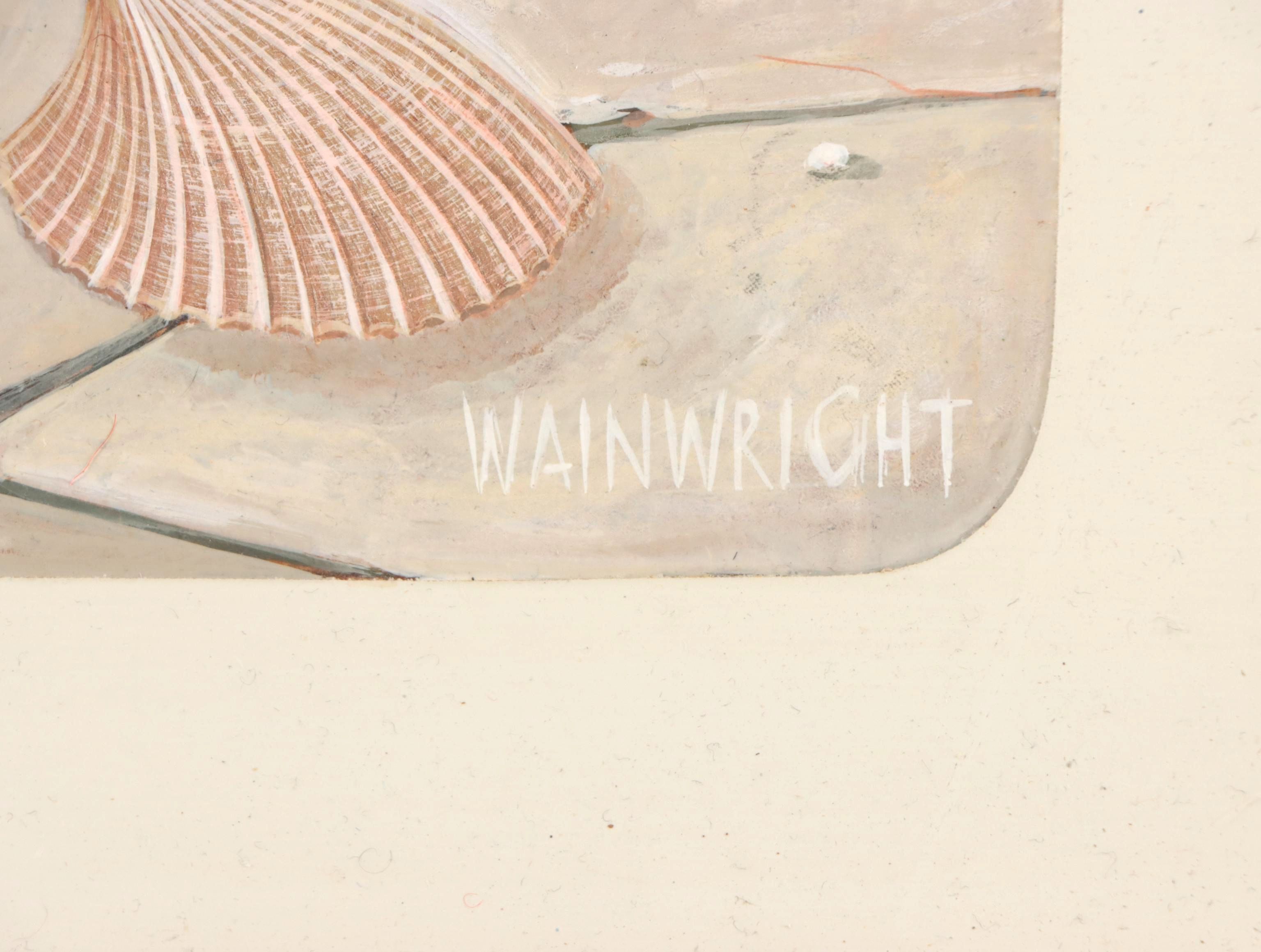 Wainwright Acrylic Painting "Flowers and Shells on Sunset Ledge," 1980
