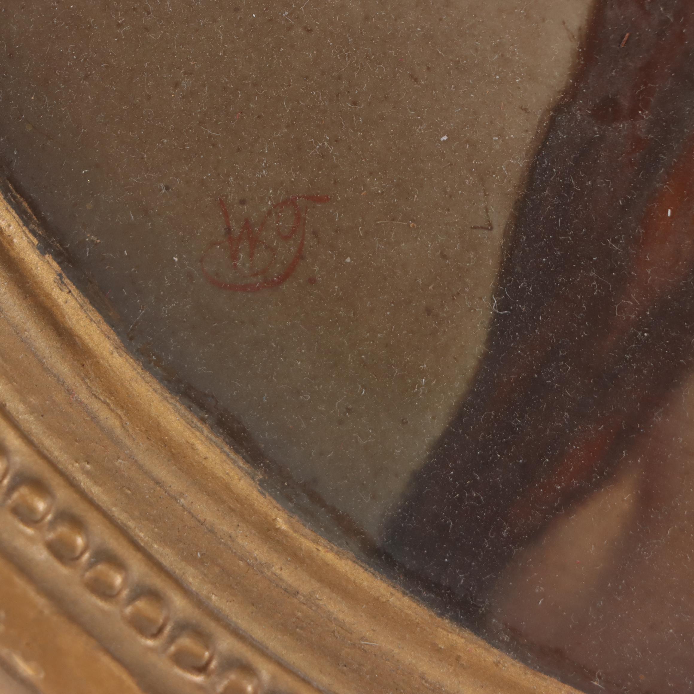 Hand-Painted Portrait Porcelain Plaque of Woman, Circa 1900