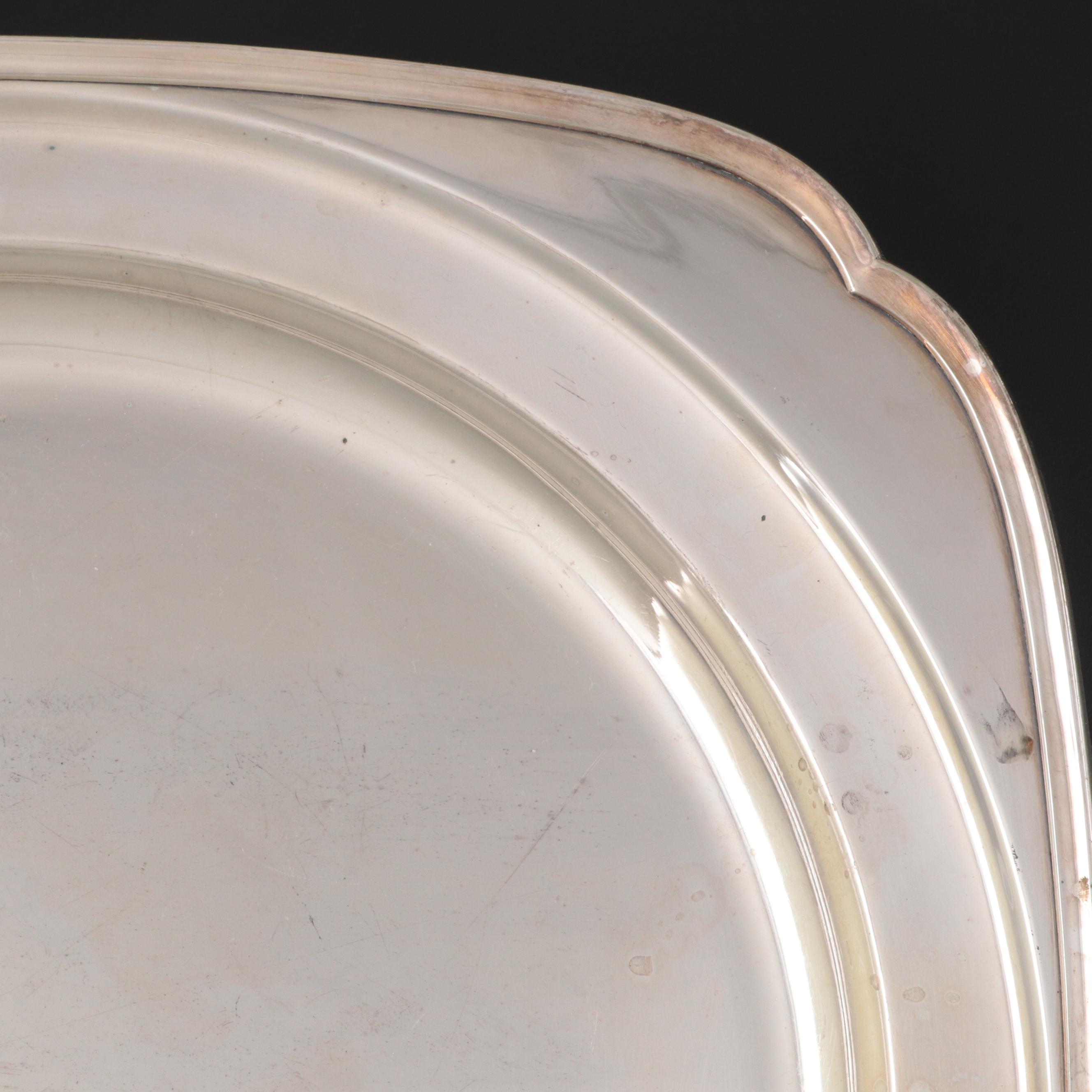 International "Lord Saybrook" Sterling Silver Goblets with Robert Ensko Tray