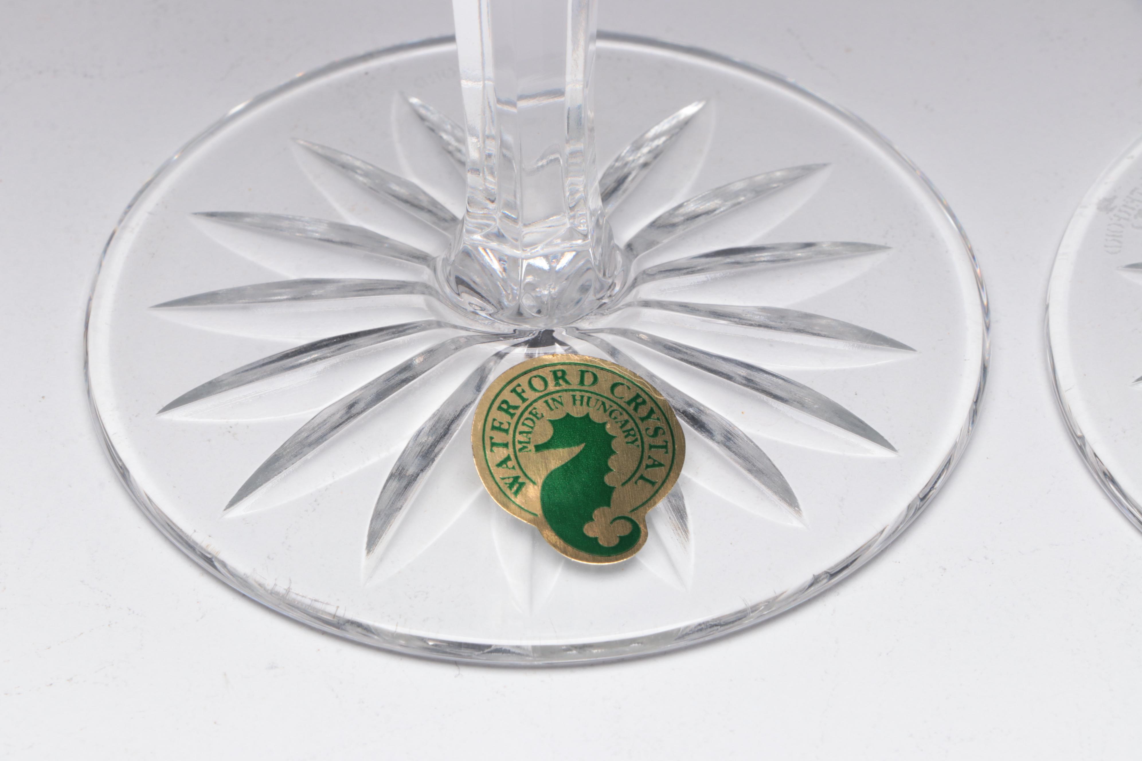 Waterford Crystal "Clarendon Ruby" Hock Wine and Martini Glasses