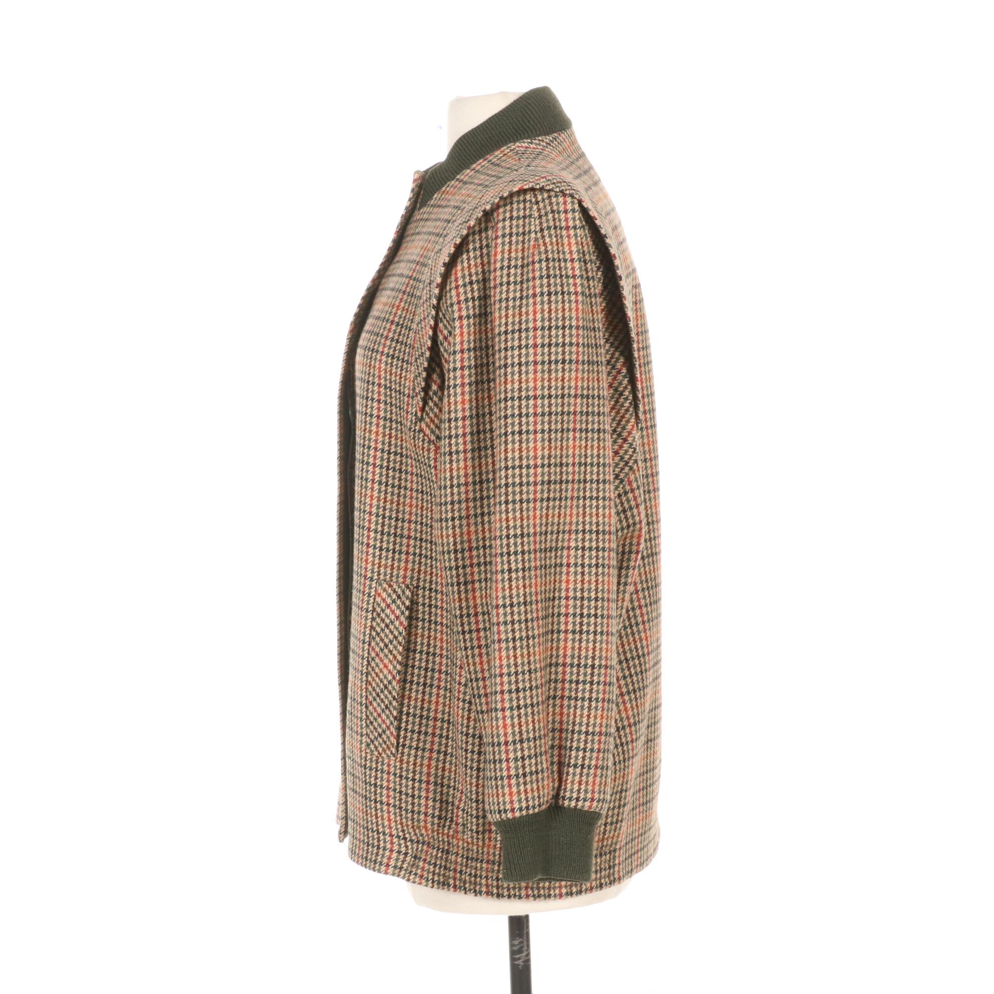 Avoca Collection IrishMade Houndstooth Woolen Jacket with Knit Accents