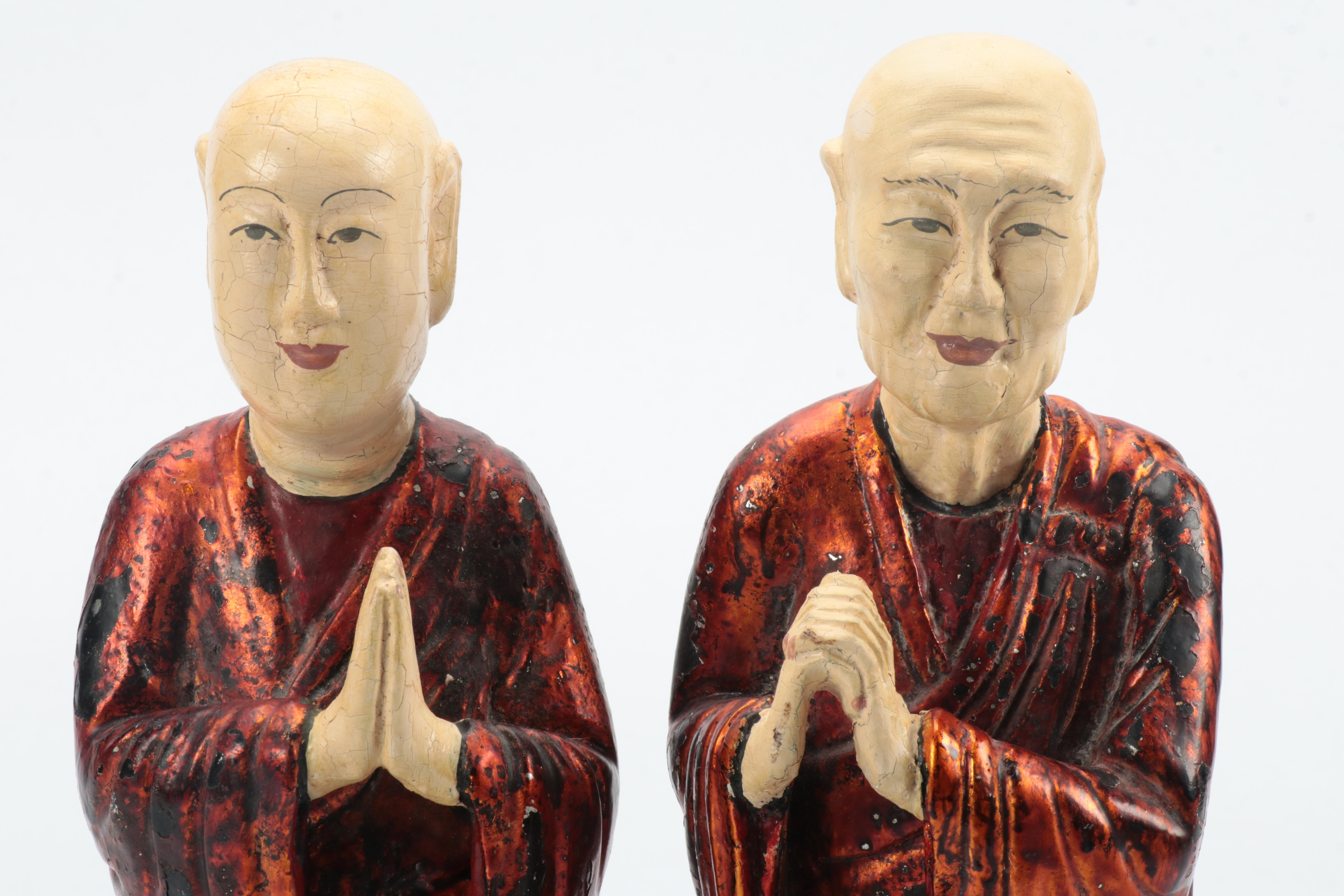 Painted Monk Figurines