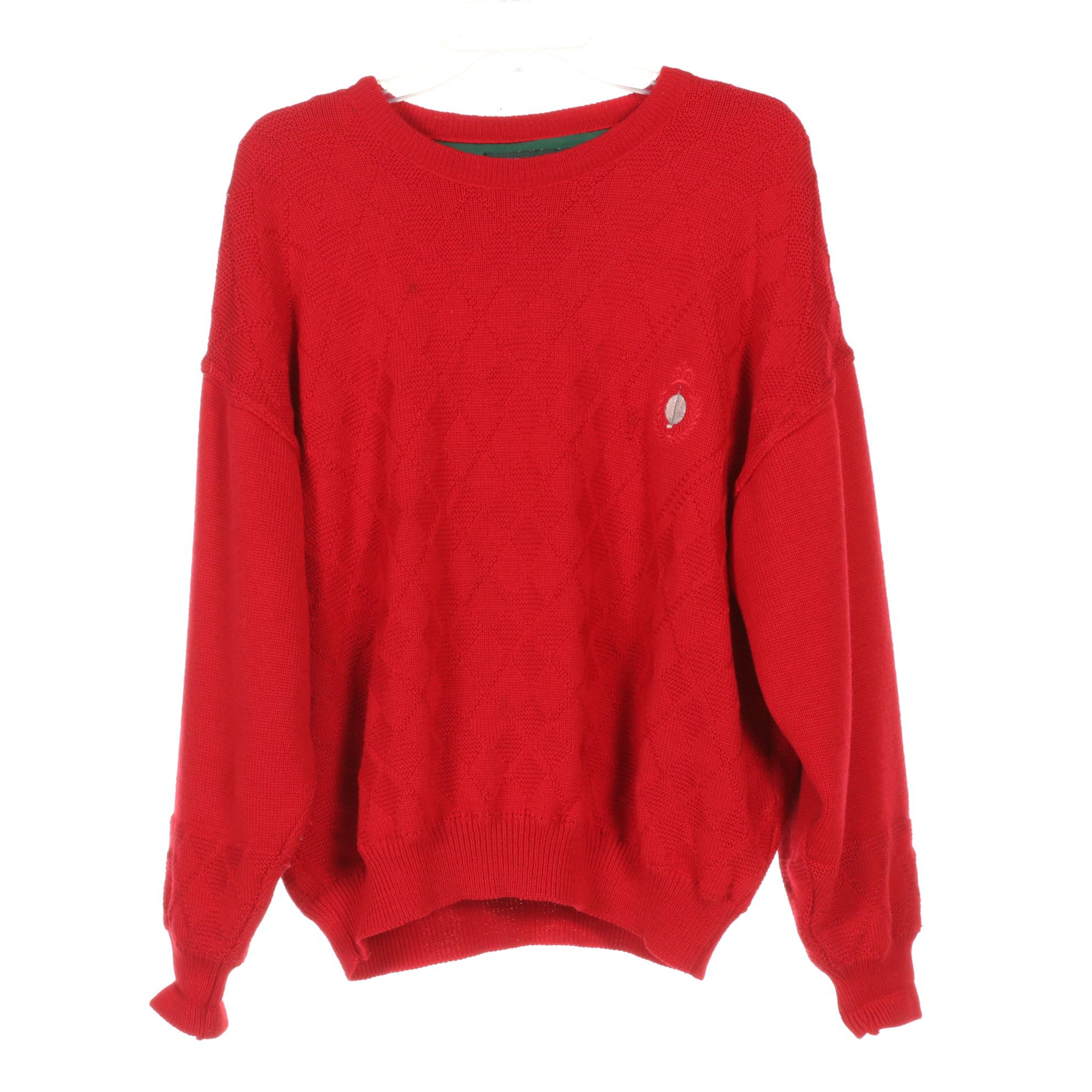 Wool Sweaters Featuring Oscar Jacobson Golf Sweater with Gore Windstopper Lining