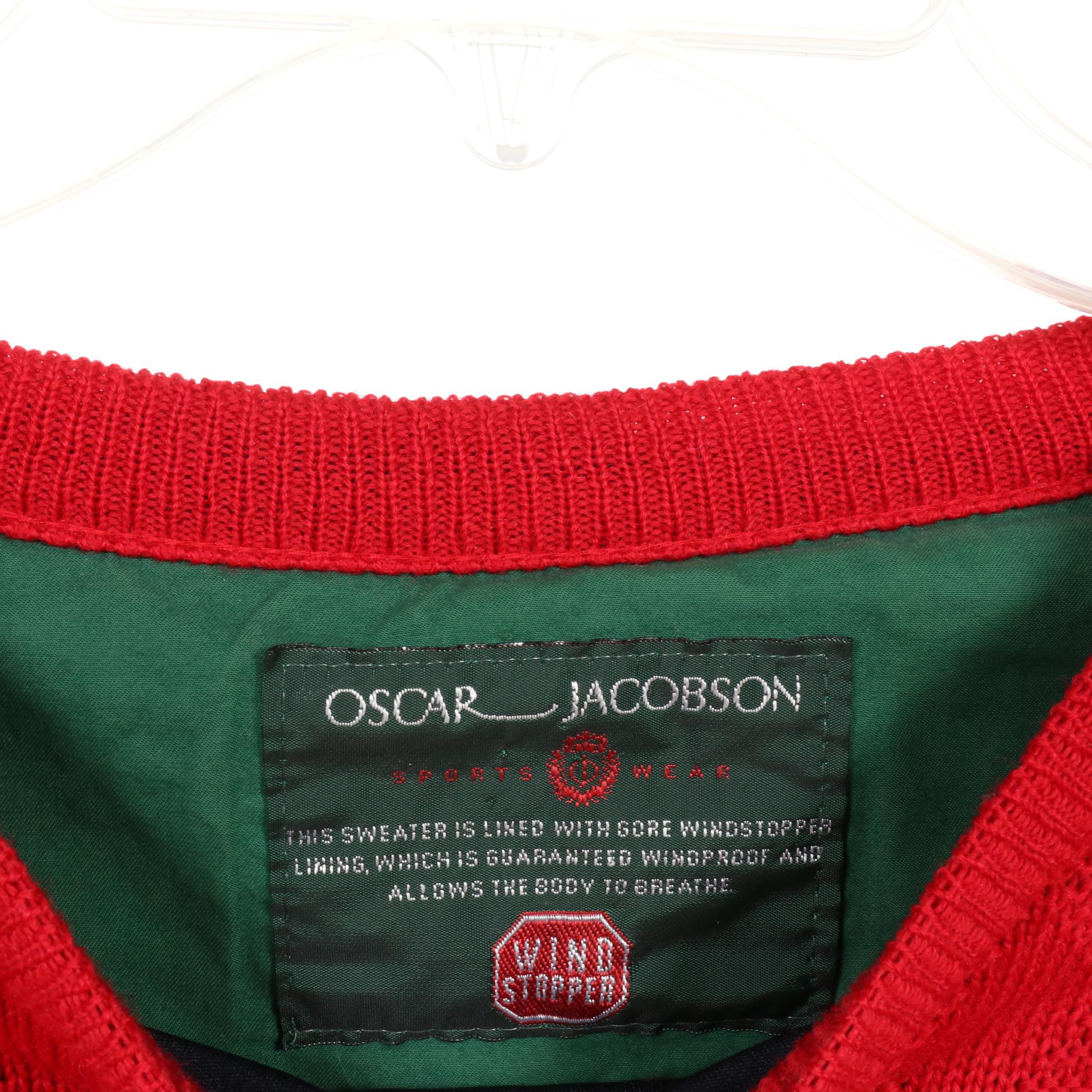 Wool Sweaters Featuring Oscar Jacobson Golf Sweater with Gore Windstopper Lining