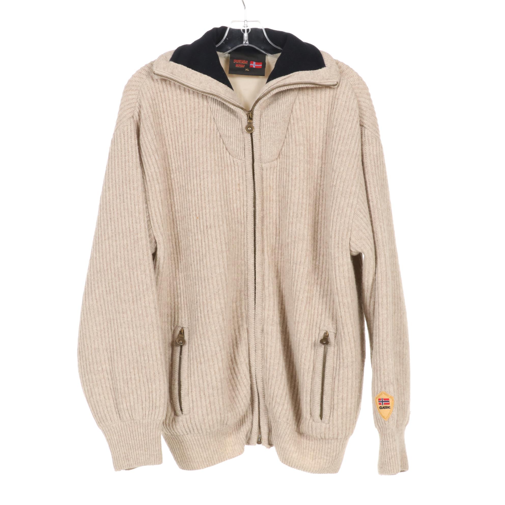 Wool Sweaters Featuring Oscar Jacobson Golf Sweater with Gore Windstopper Lining