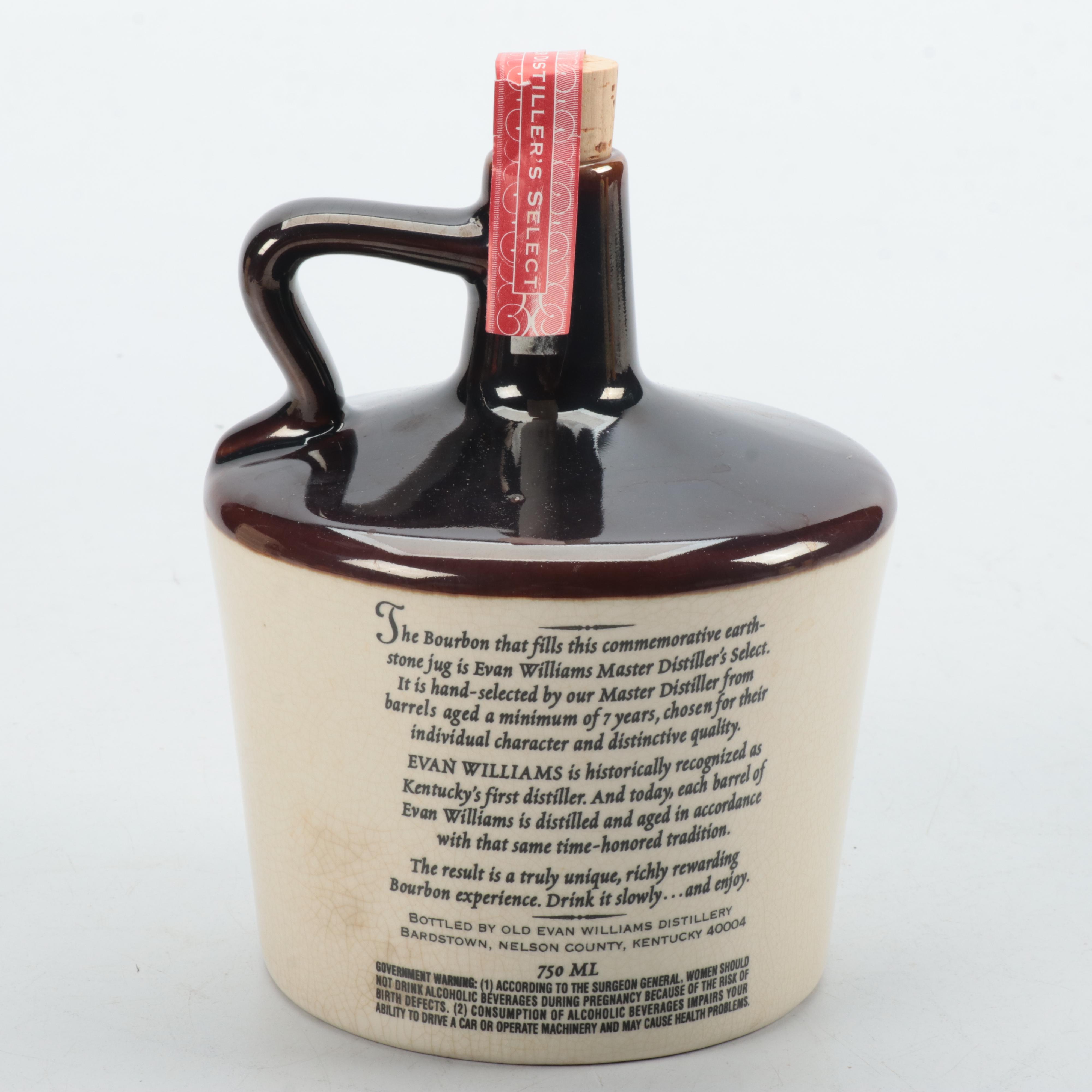 Evan Williams Two Tone Jug Decanter and Tasting Glasses