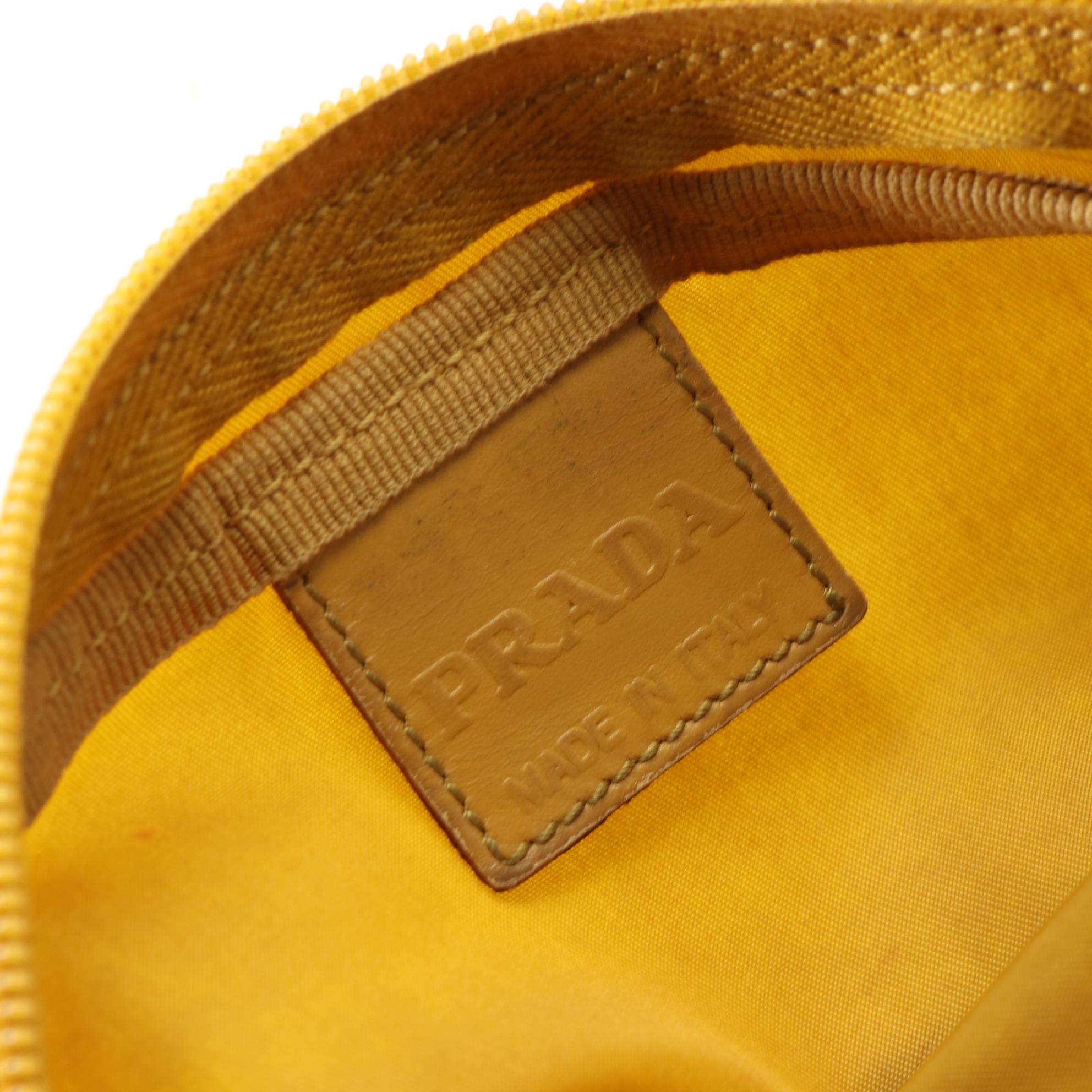 Prada Zip Pouch in Mustard Tessuto Nylon