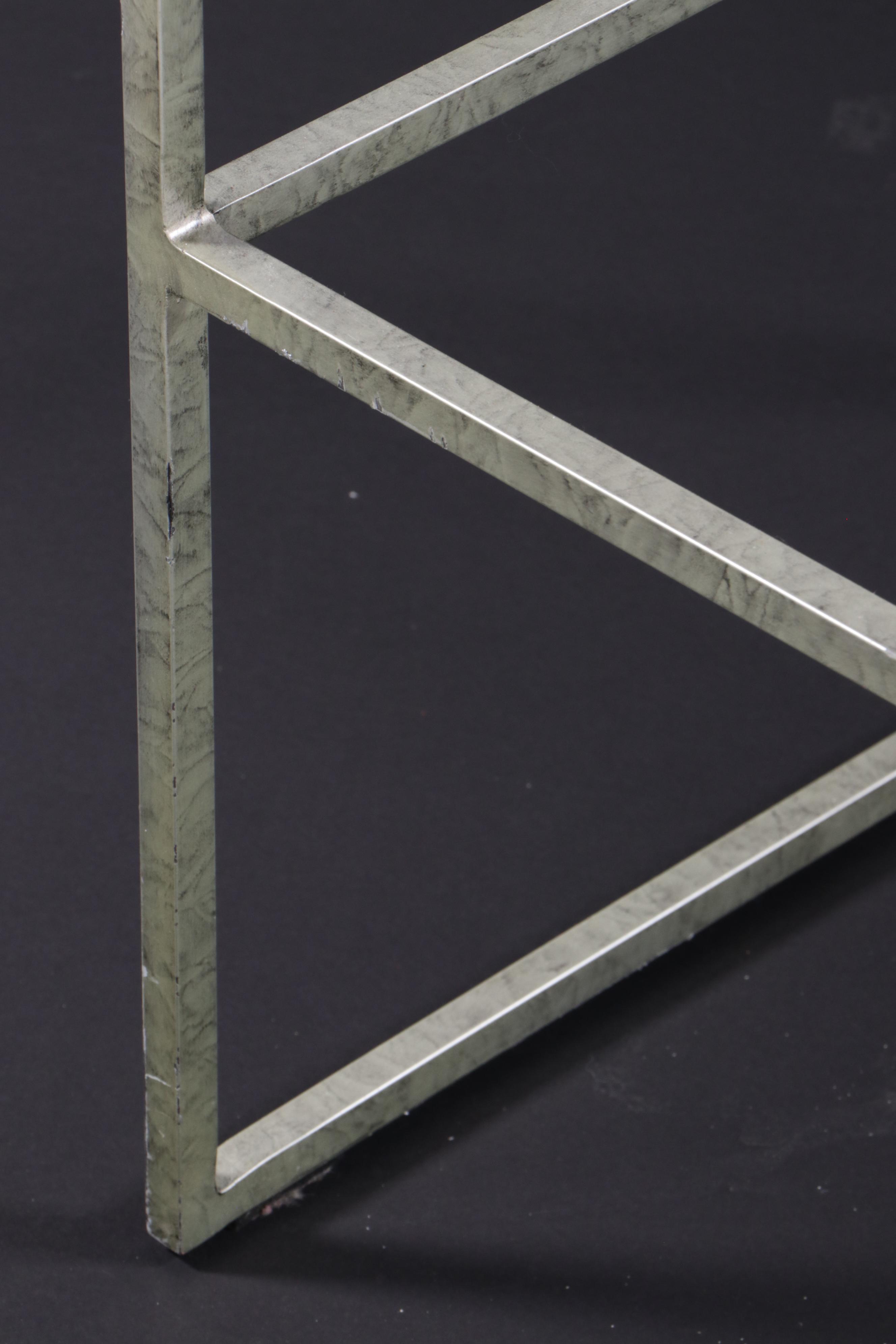 Three Modernist Style Acrylic and Metal Bar Stools