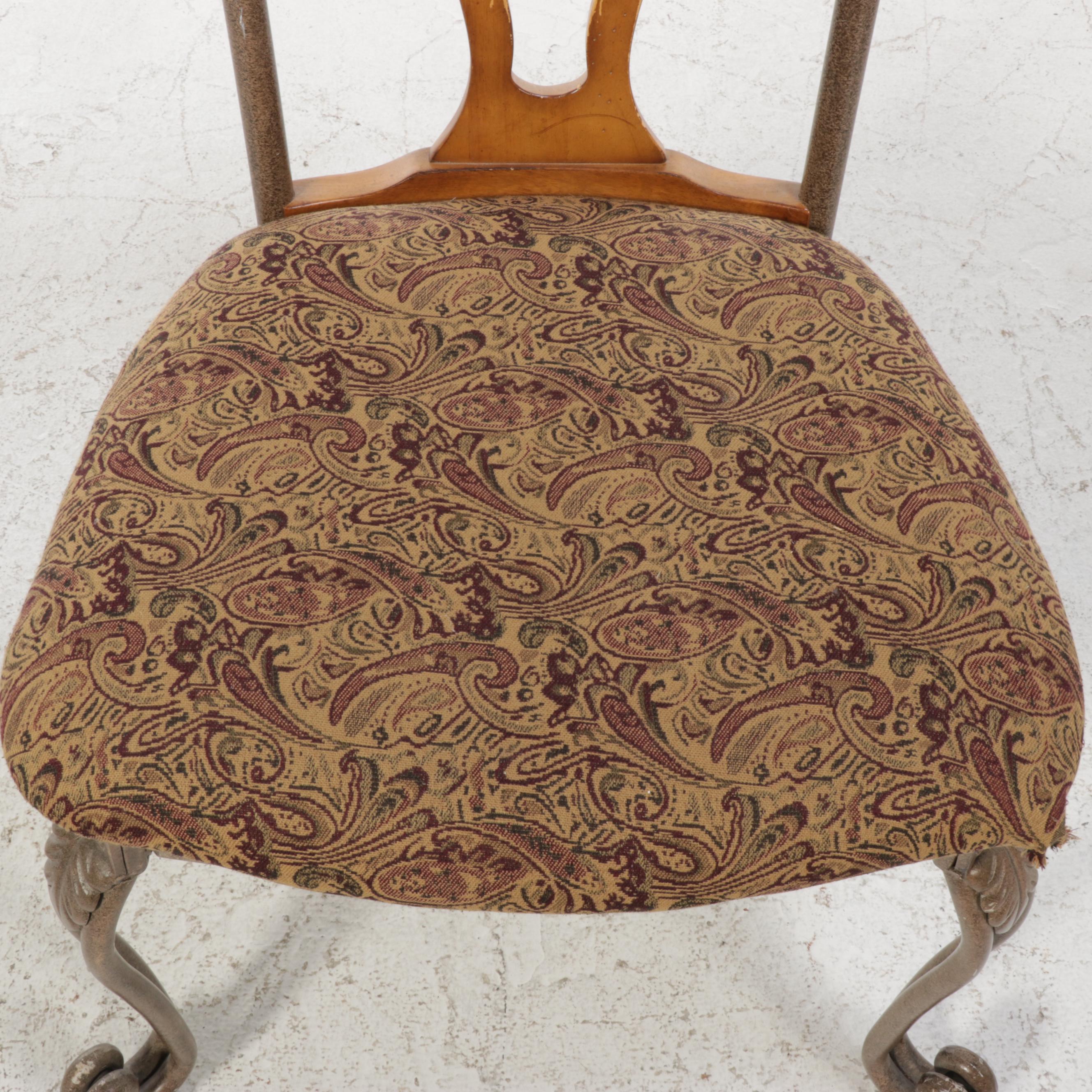 Ashley Furniture Metal and Wood Glass Top Dining Table with Chairs