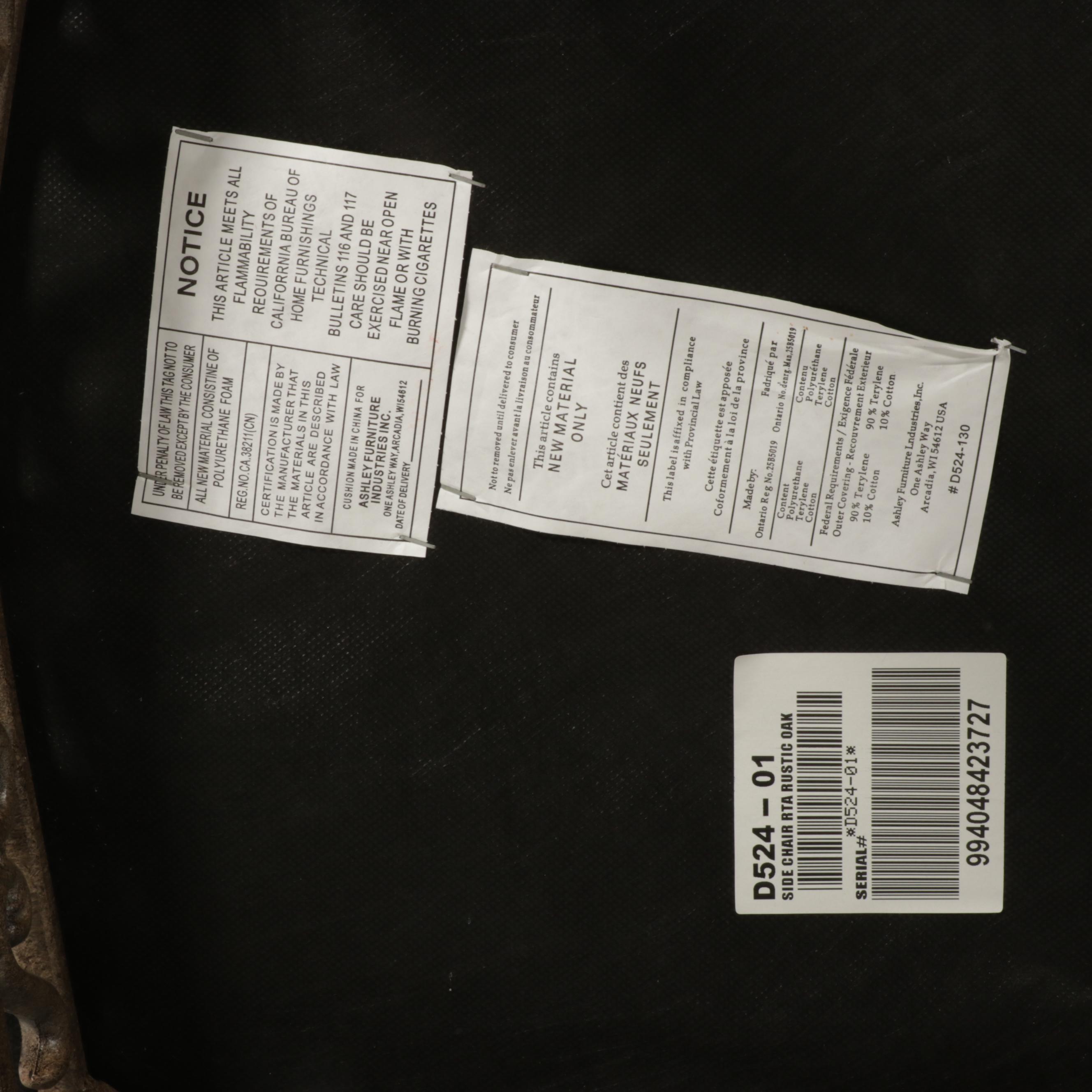 Ashley Furniture Metal and Wood Glass Top Dining Table with Chairs