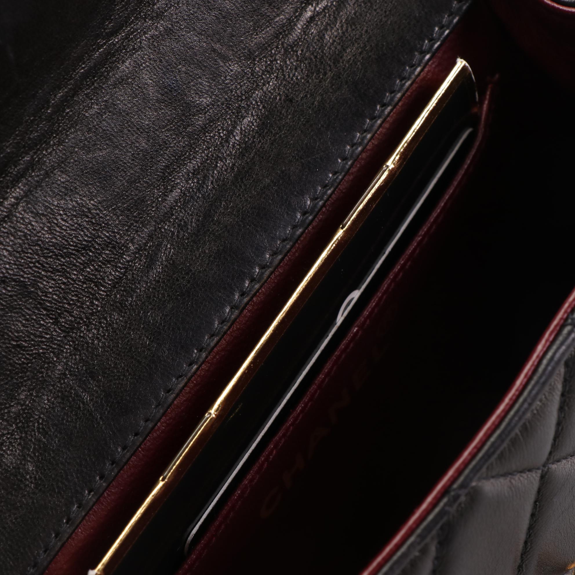 Chanel Kelly Mini Top Handle Bag in Quilted Lambskin Leather