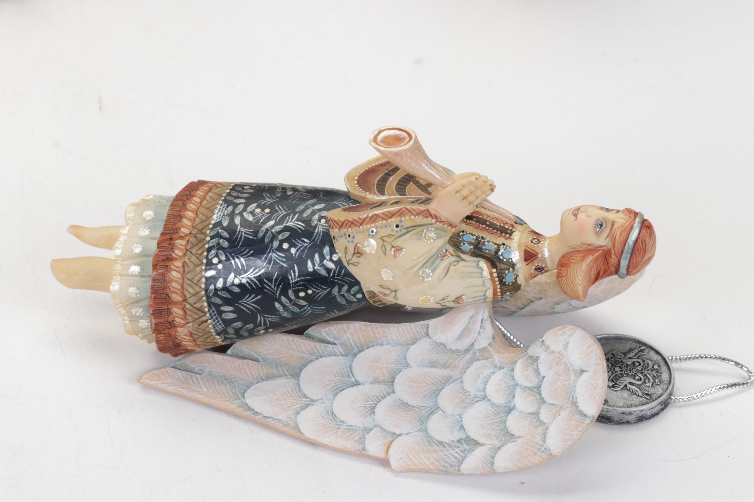 G. DeBrekht Russia Limited Edition Hand Carved Angels and Russia Nativity