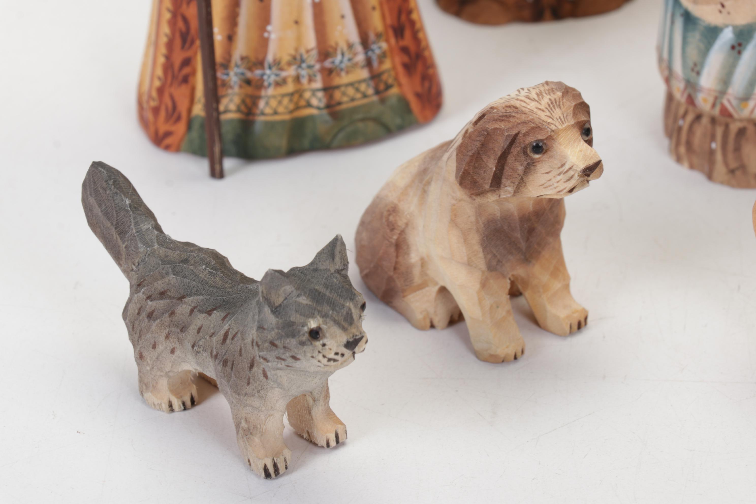 G. DeBrekht Russia Limited Edition Hand Carved Angels and Russia Nativity