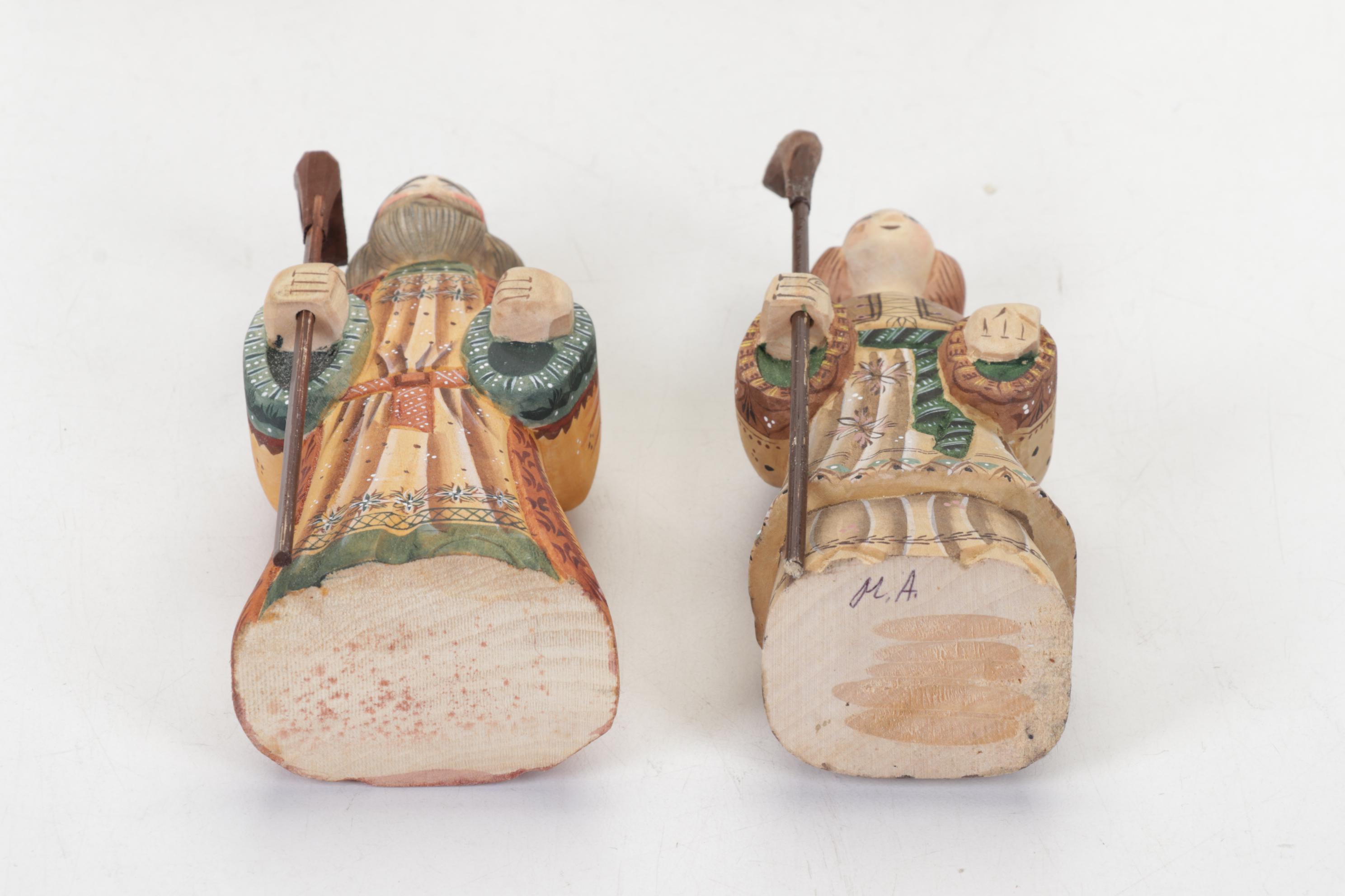 G. DeBrekht Russia Limited Edition Hand Carved Angels and Russia Nativity