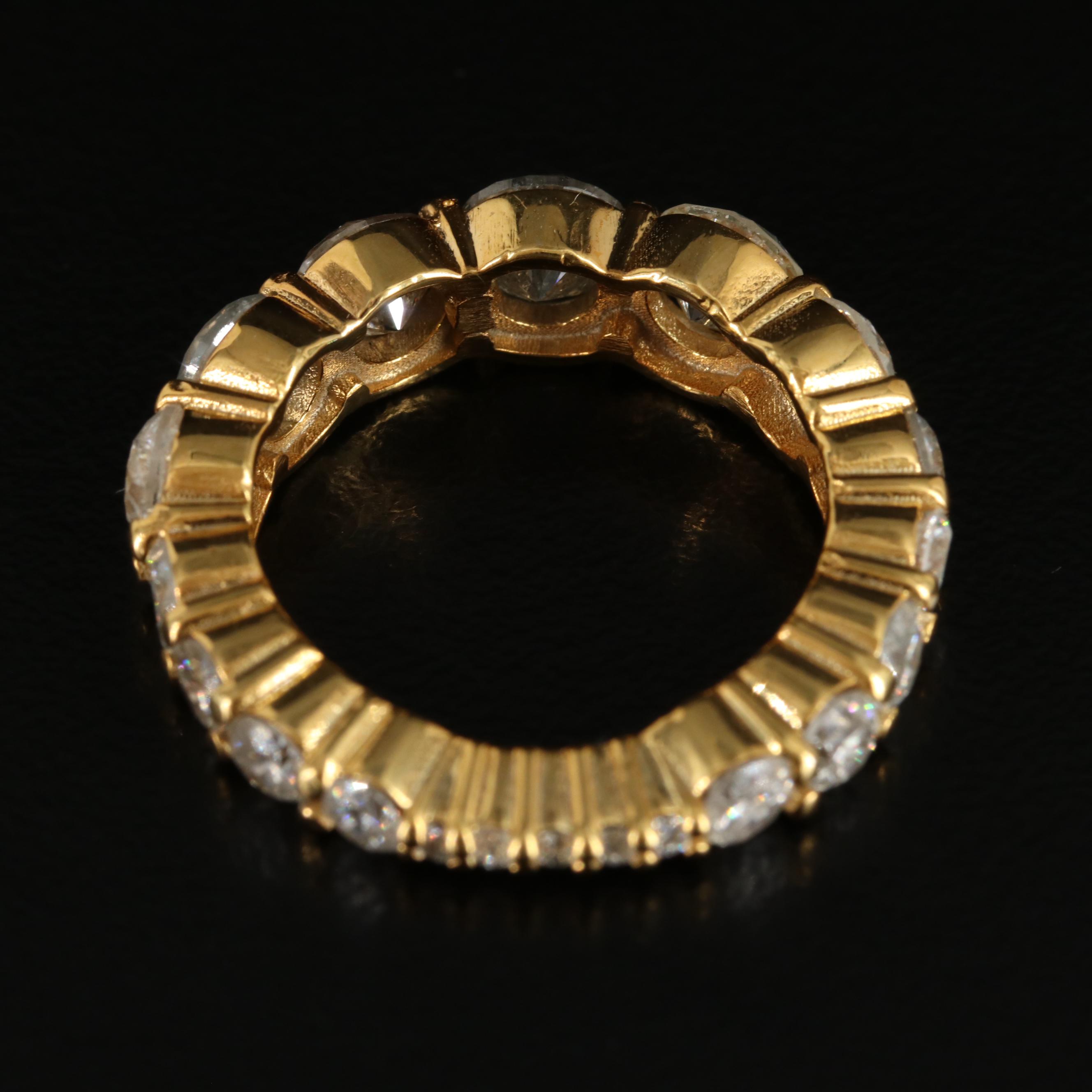18K CTW 4.27 CTW Diamond Graduated Eternity Band
