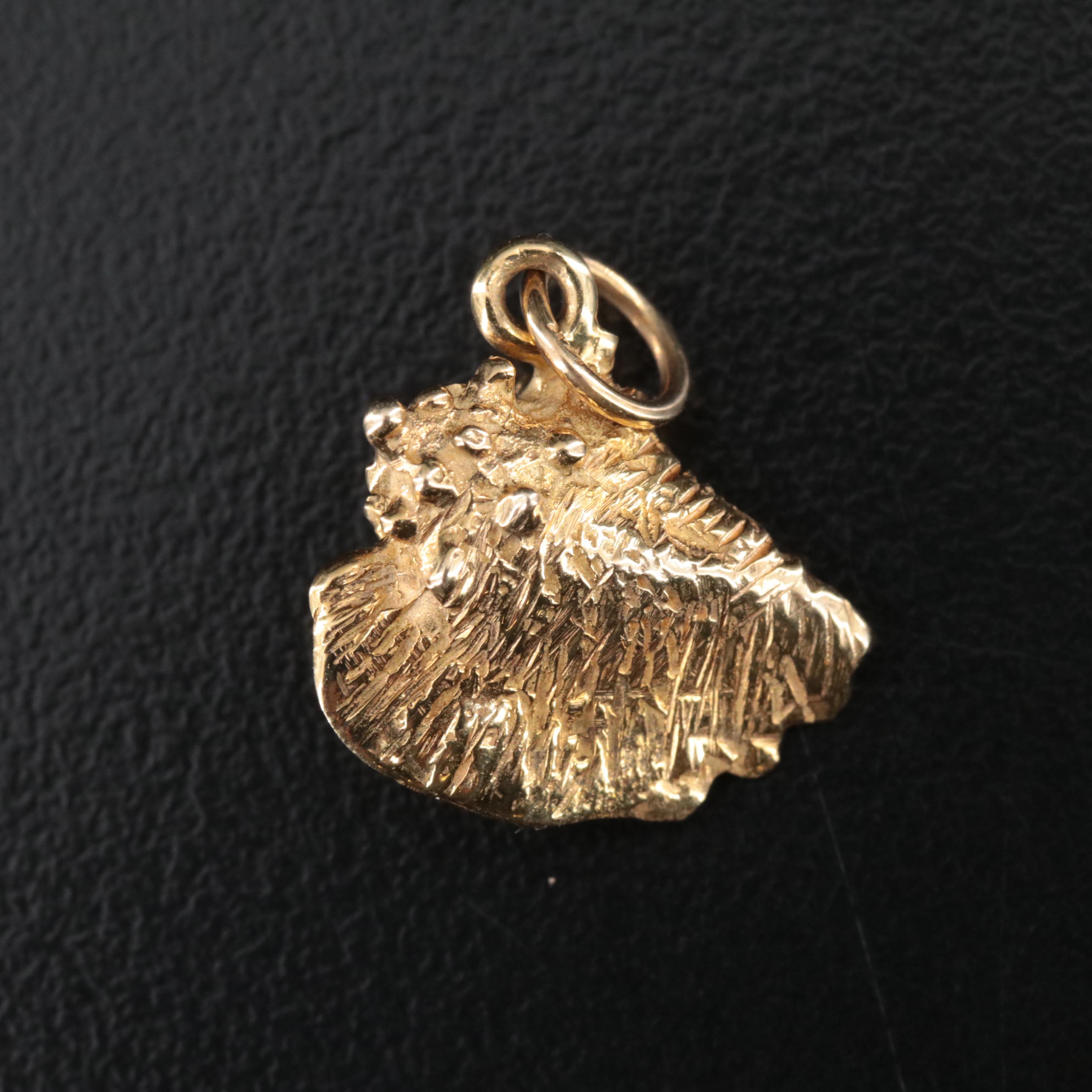 14K Diamond and Enamel Conch Shell Pendant