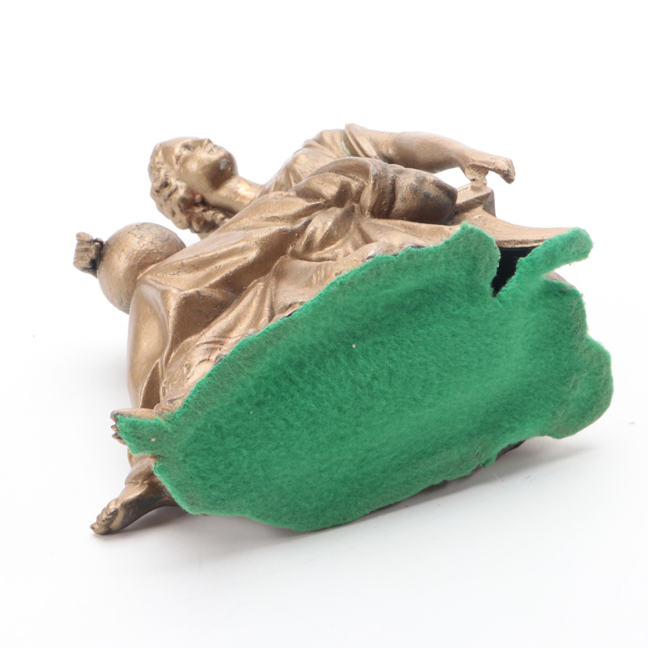 Seth Thomas Rosewood and Adamantine Clock with Gold-Painted Spelter Sculpture