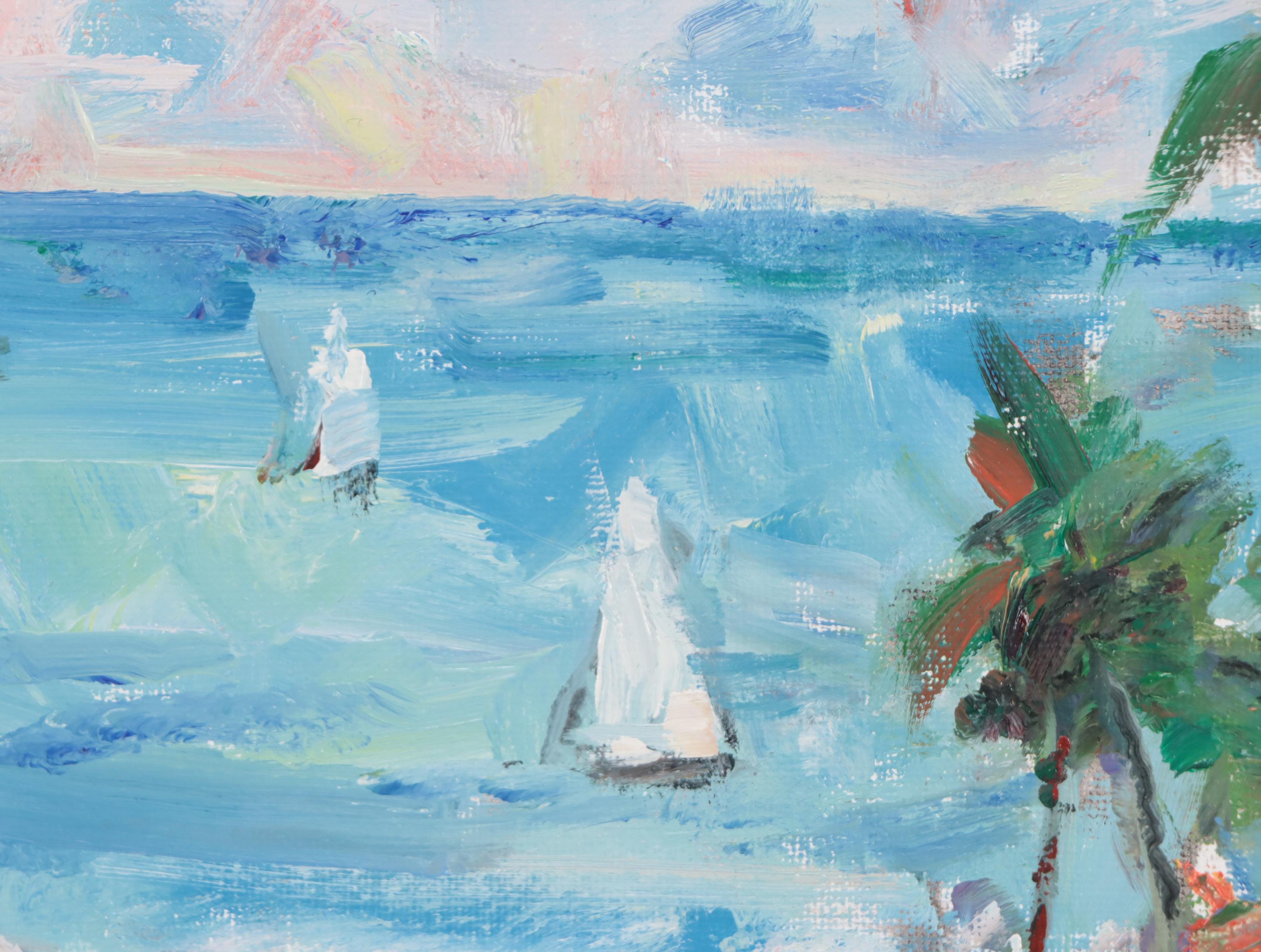 R.M. Mortenson Oil Painting of Seascape, 2023