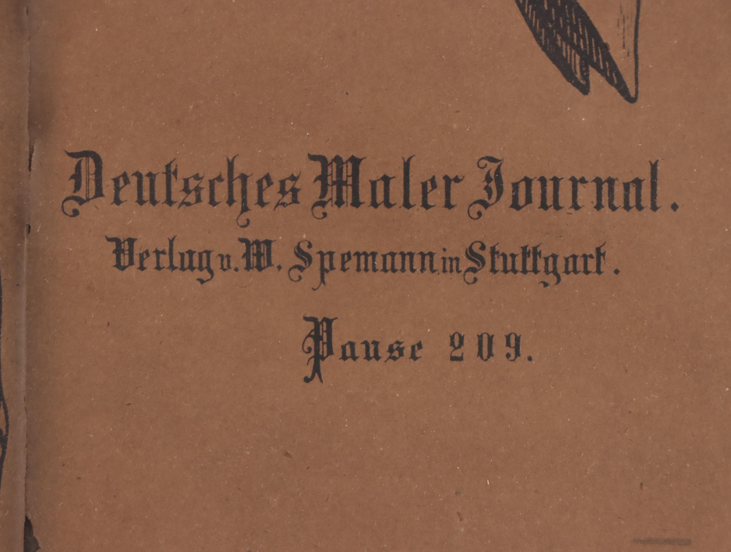 Lithograph of Satyr Playing Double Flute for "Deutsches Maler Journal"