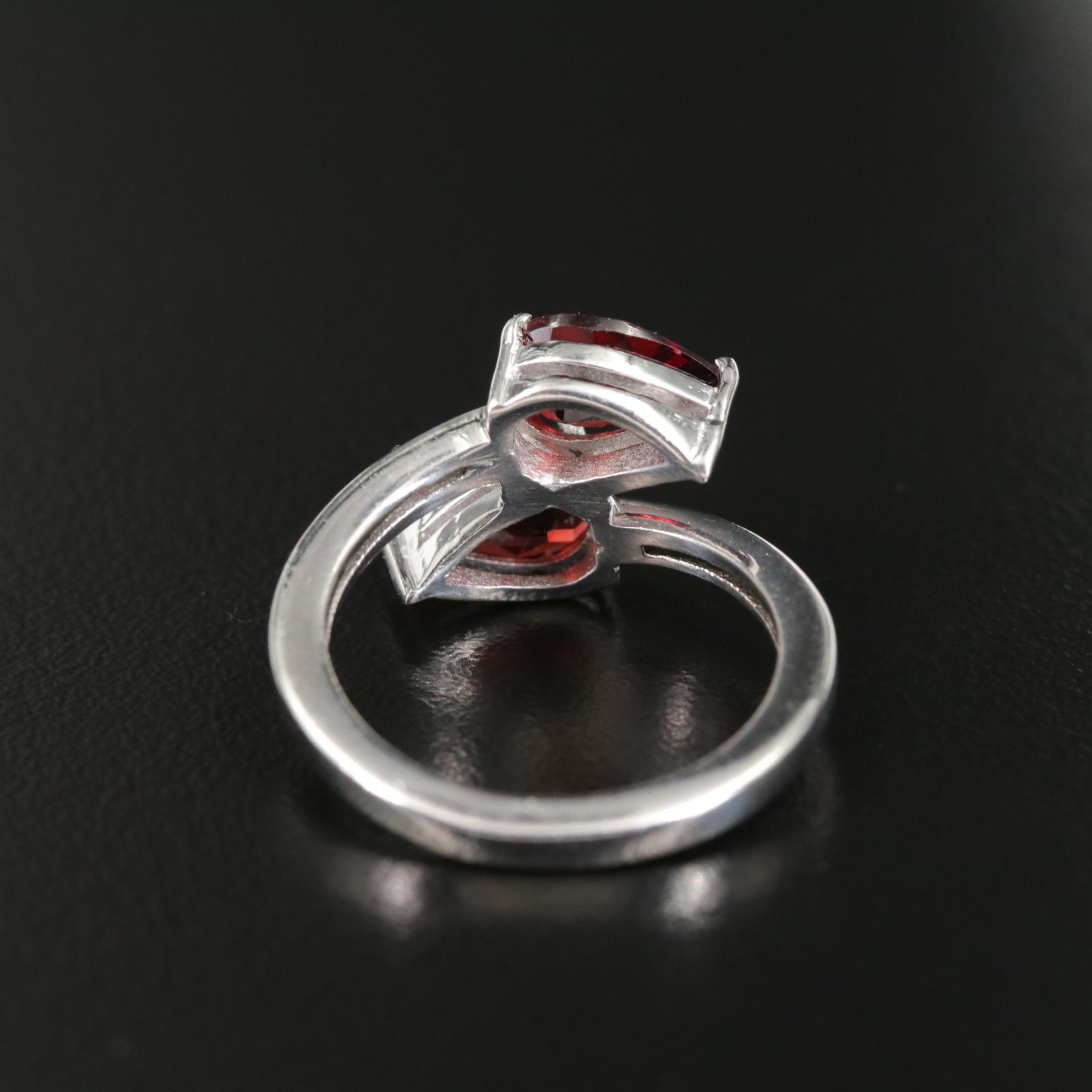 Sterling Garnet Bypass Ring