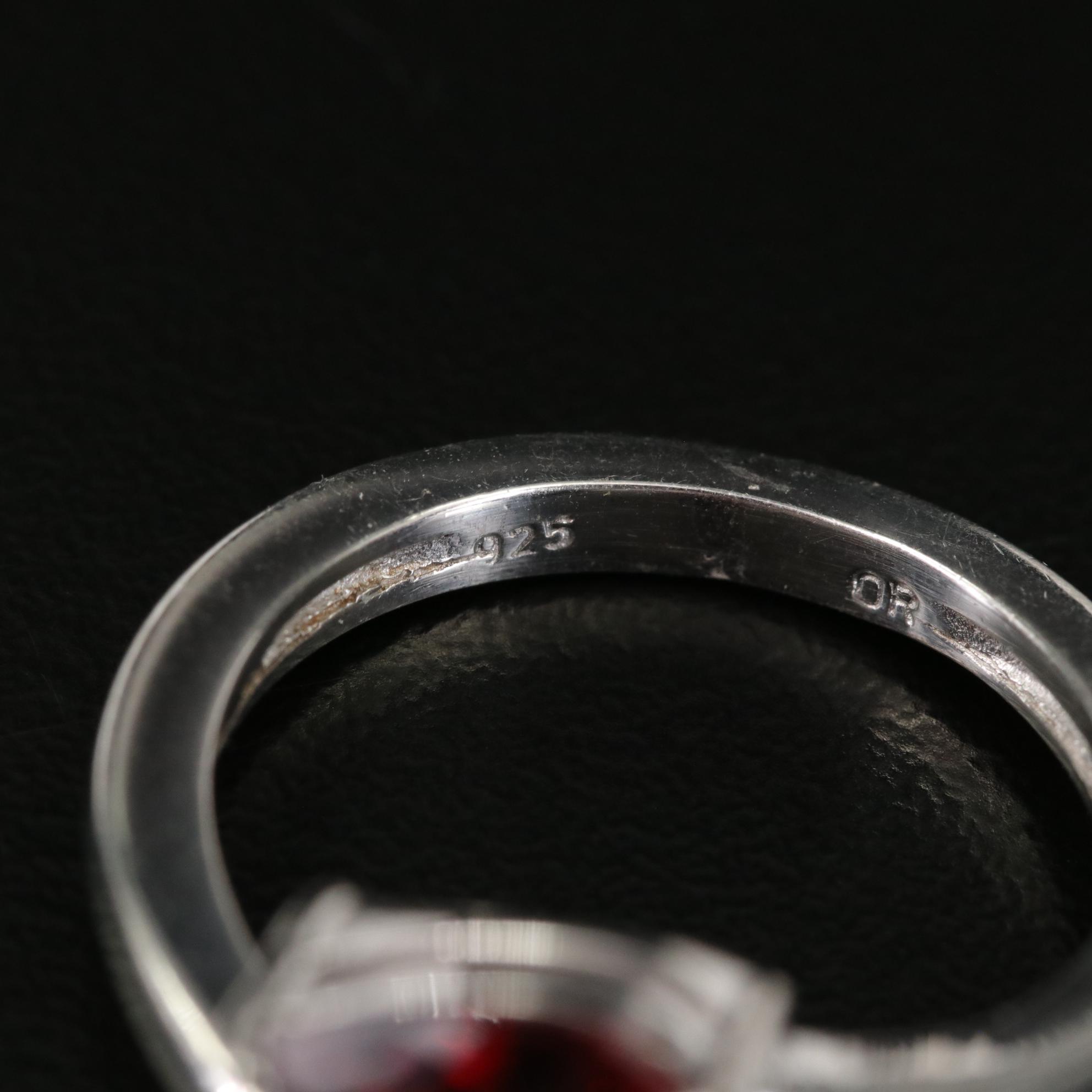 Sterling Garnet Bypass Ring