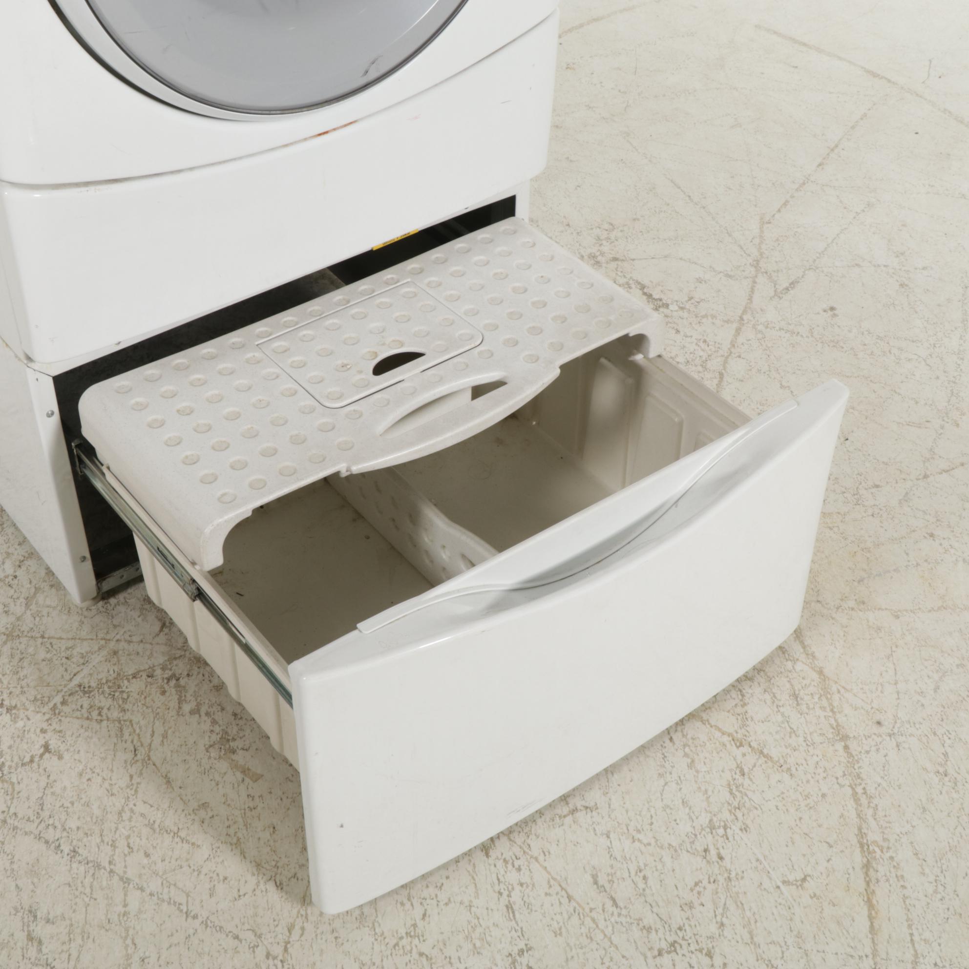 Whirlpool 5.0 Cu. Ft. Duet White Front Load Electric Washer With Pedestal Drawer