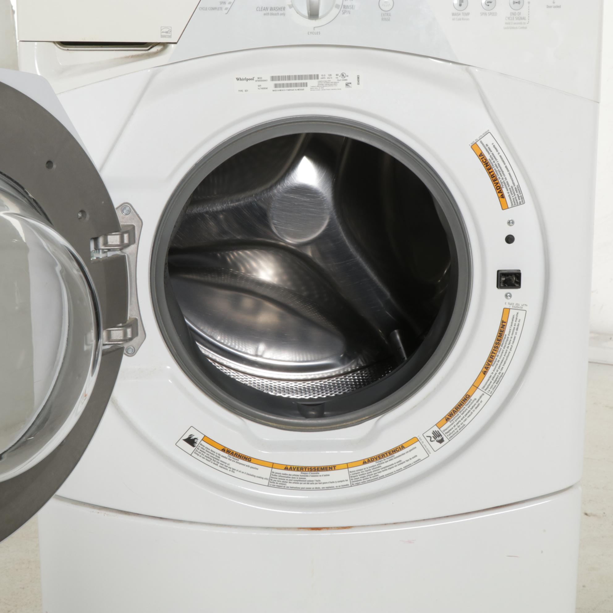 Whirlpool 5.0 Cu. Ft. Duet White Front Load Electric Washer With Pedestal Drawer