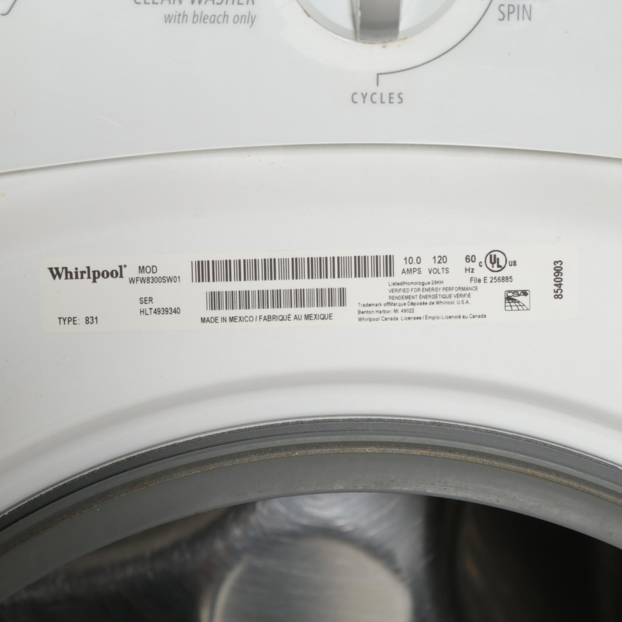 Whirlpool 5.0 Cu. Ft. Duet White Front Load Electric Washer With Pedestal Drawer
