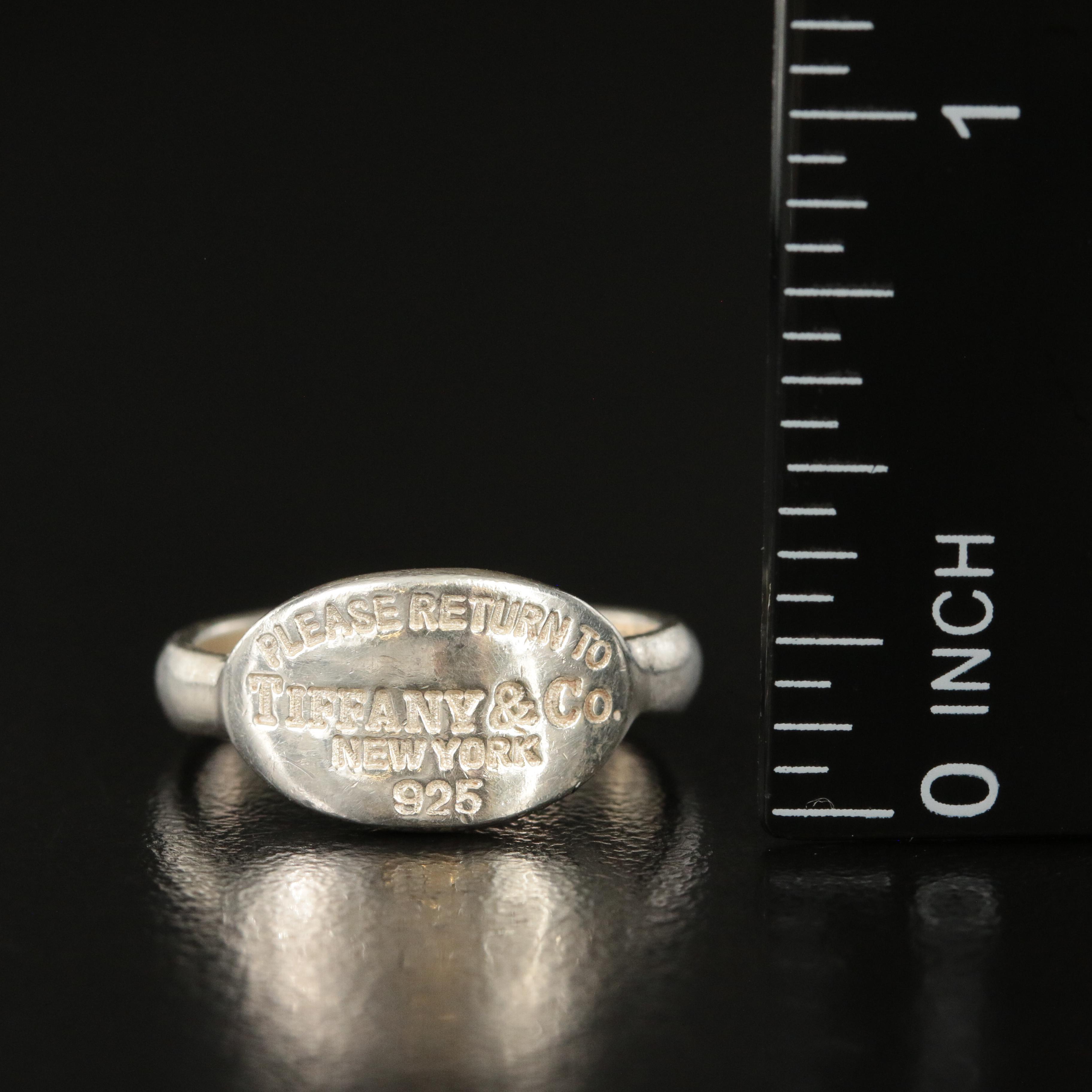 Tiffany & Co. "Return to Tiffany" Sterling Oval Tag Ring