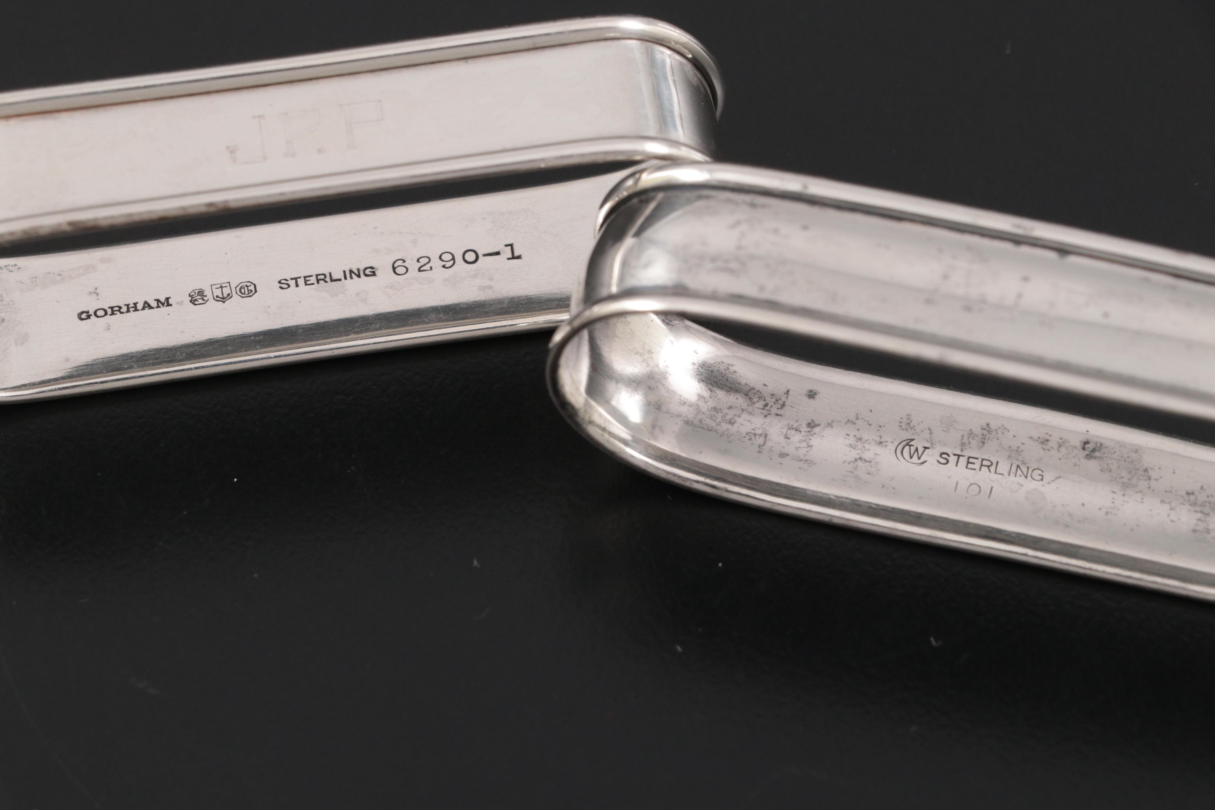 Towle Sterling Silver Creamer and Sugar with Sterling Napkin Rings