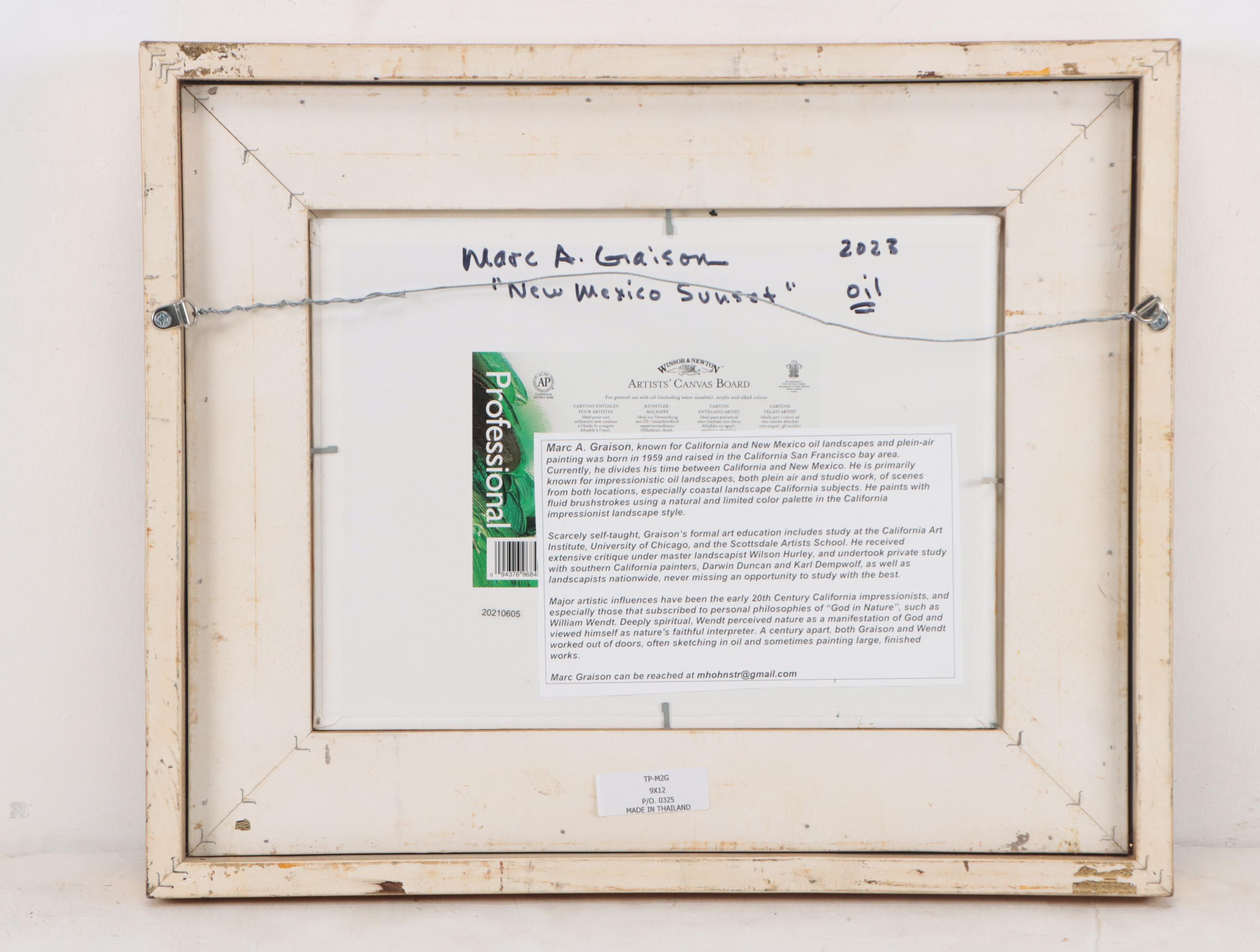 Marc A. Graison Landscape Oil Painting "New Mexico Sunset," 2023