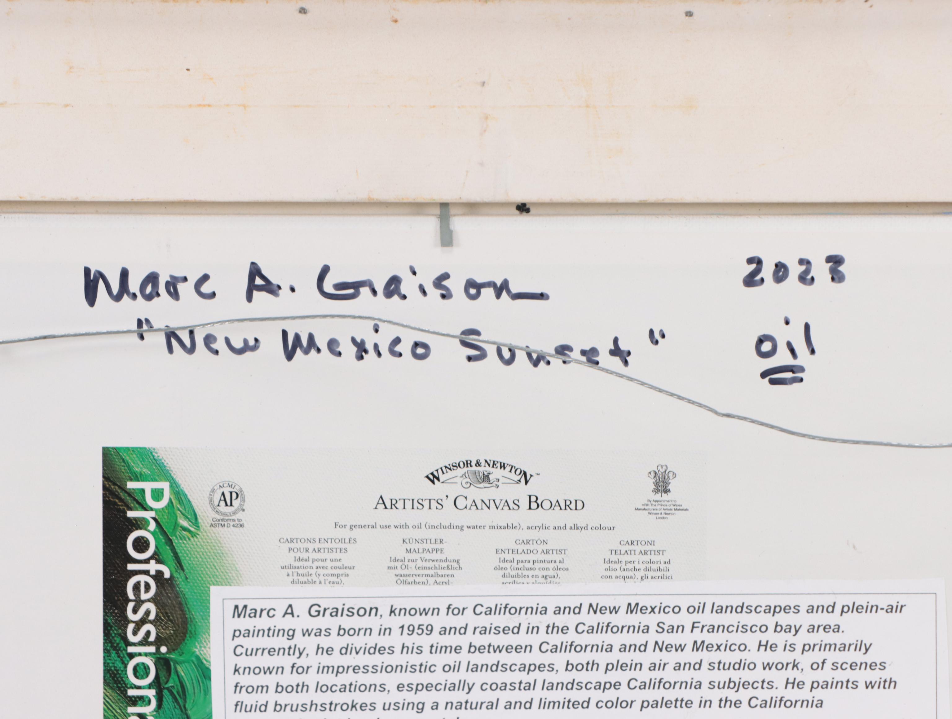 Marc A. Graison Landscape Oil Painting "New Mexico Sunset," 2023