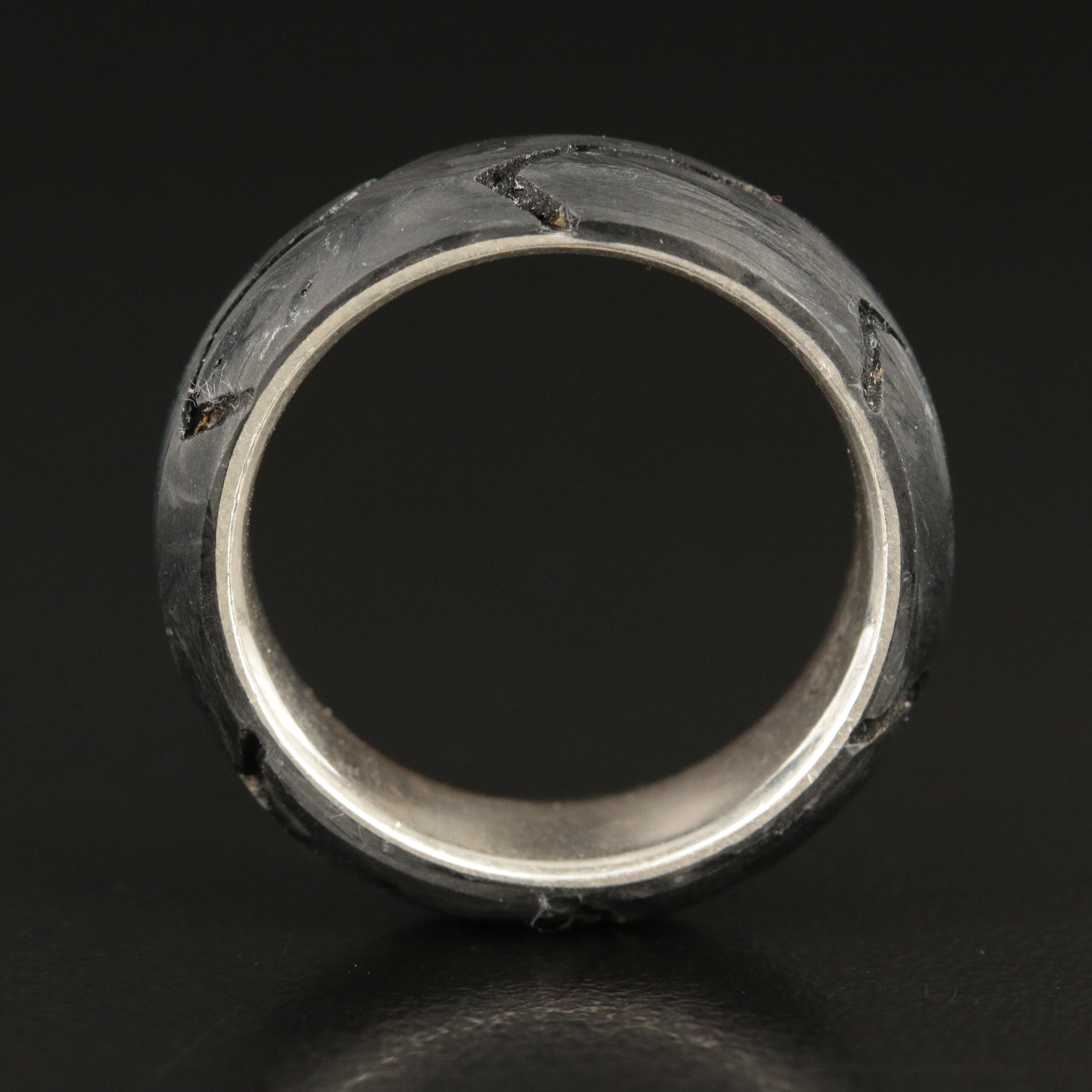 David Yurman Forged Carbon Sterling Beveled Band