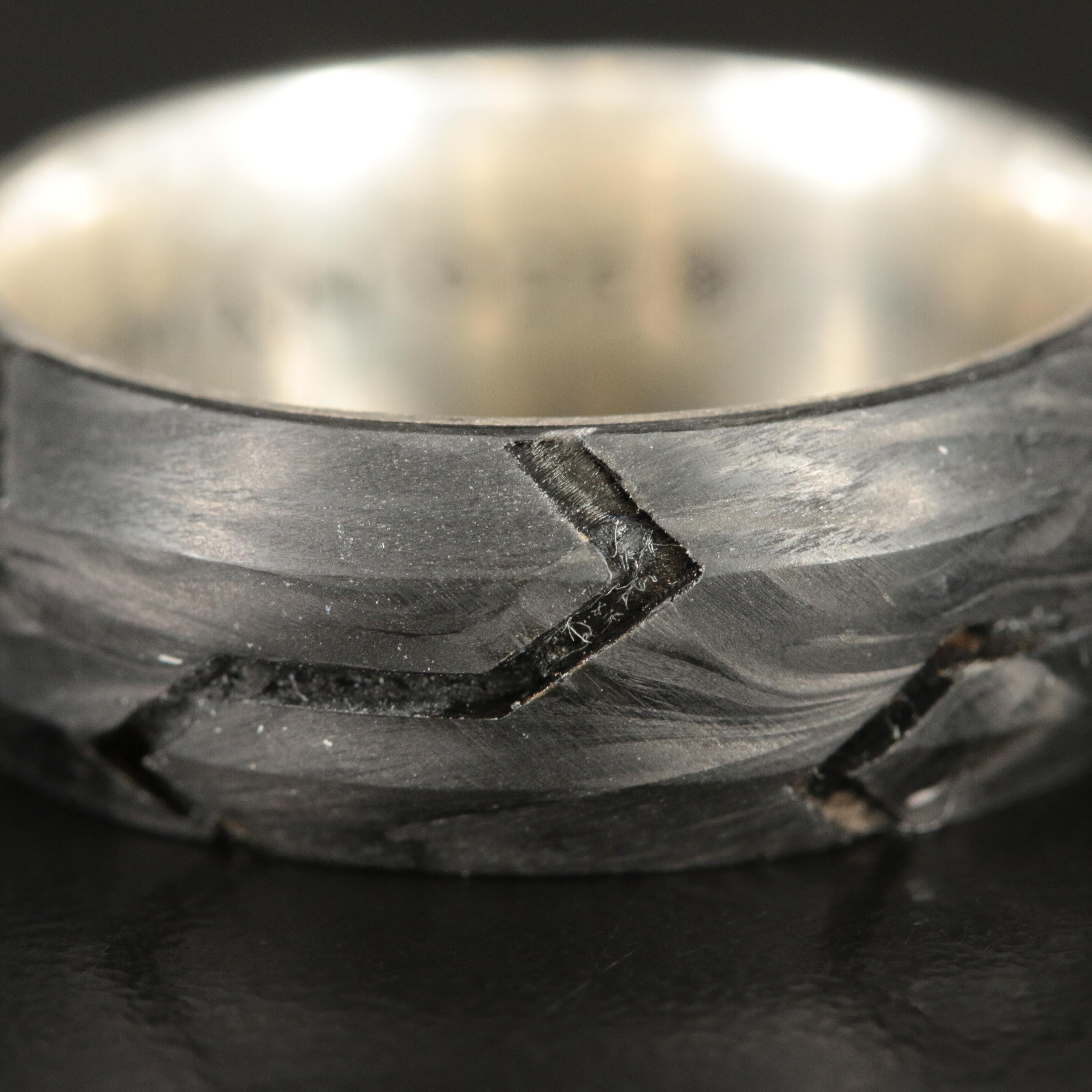 David Yurman Forged Carbon Sterling Beveled Band