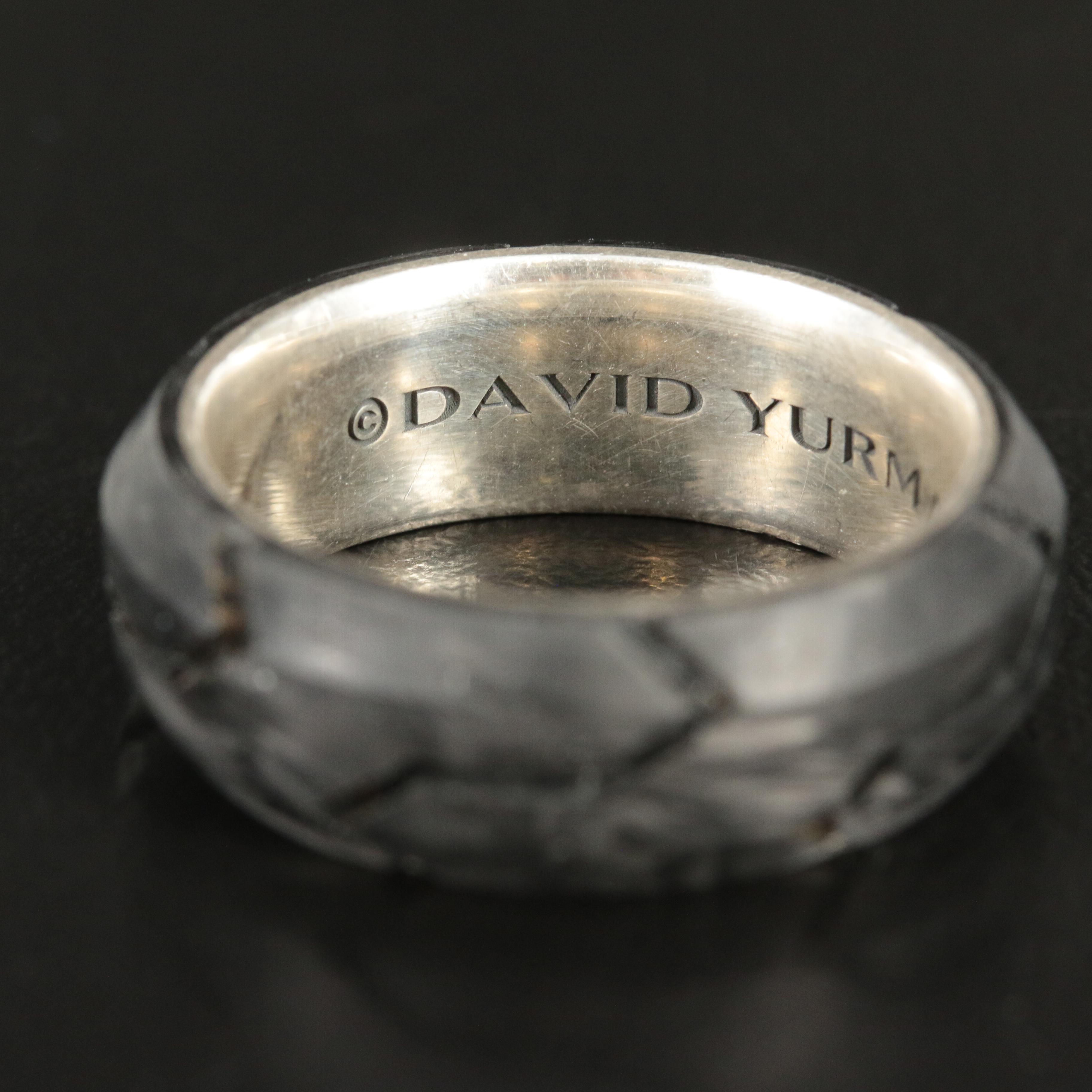 David Yurman Forged Carbon Sterling Beveled Band