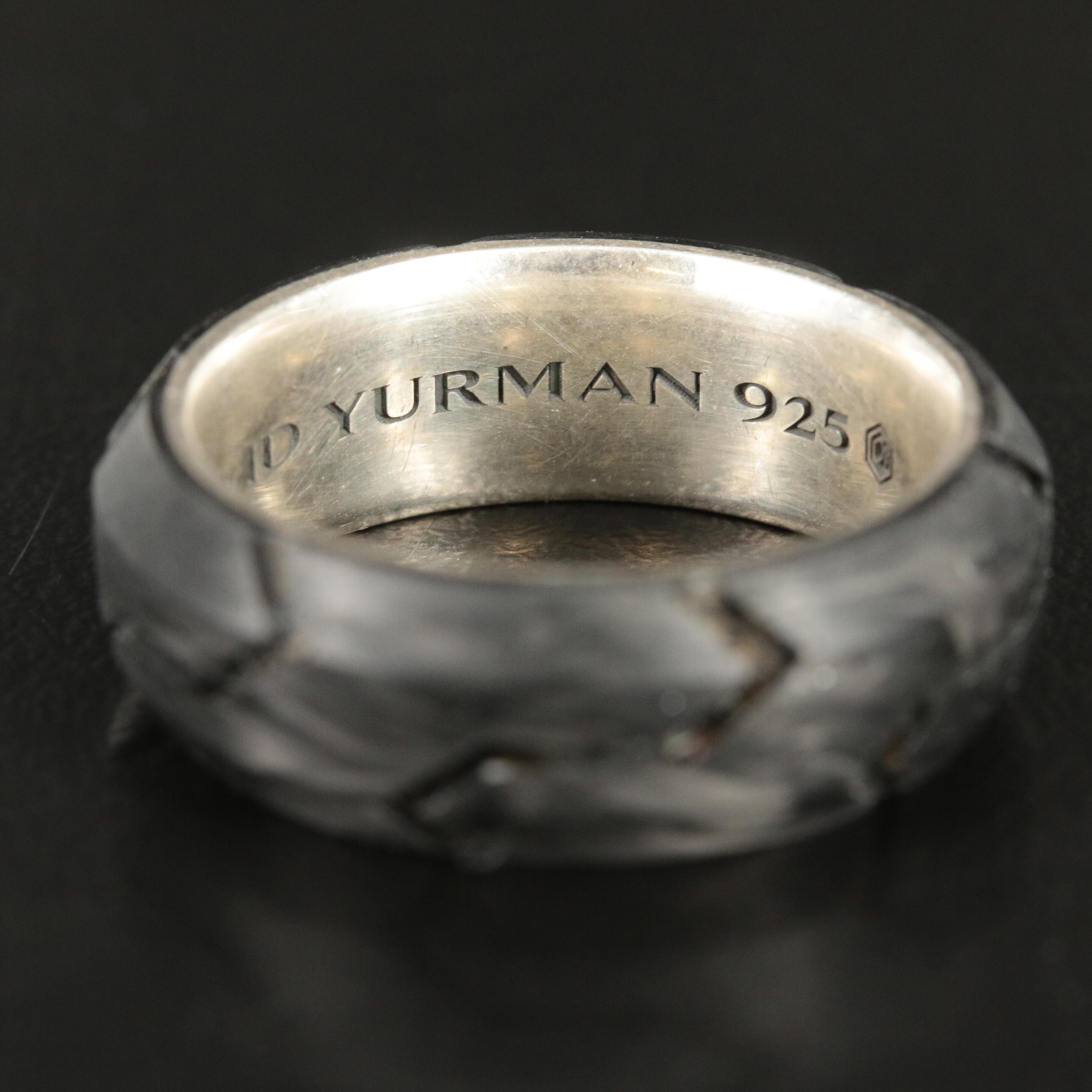 David Yurman Forged Carbon Sterling Beveled Band